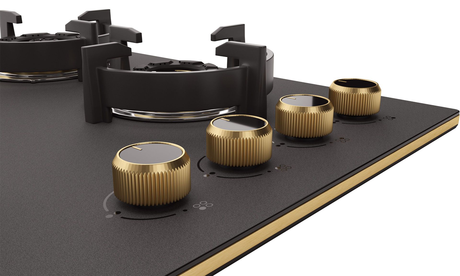Intellia Matt 4-burner Brass Hob | FFD | Auto Ignition - 60 cm