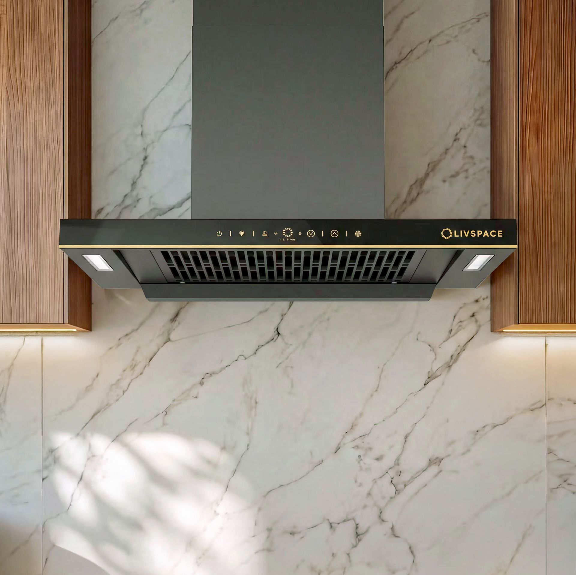 Intellia 60 cm T-Shaped Chimney | BLDC Ducted 1600 m3/h Suction | Auto Clean
