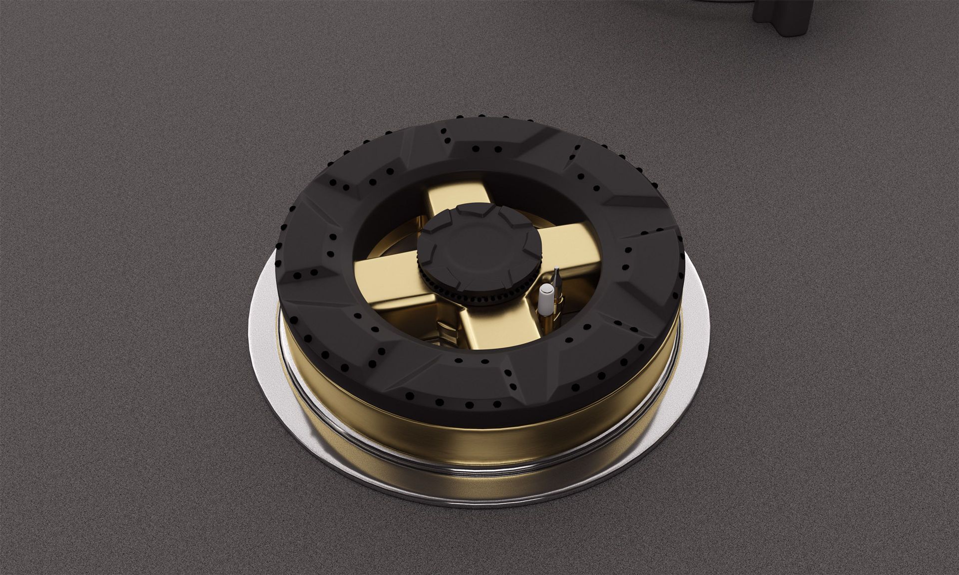 Intellia Matt 4-burner Brass Hob | FFD | Auto Ignition - 90 cm