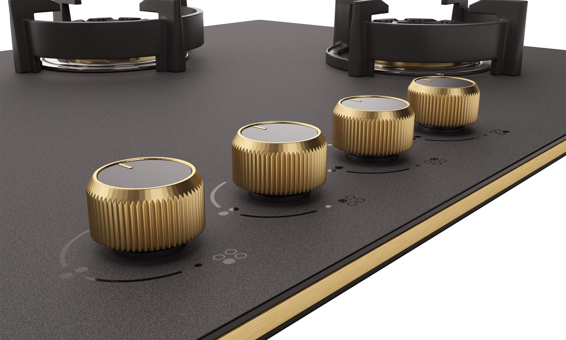 Intellia Matt 4-burner Brass Hob | FFD | Auto Ignition - 90 cm