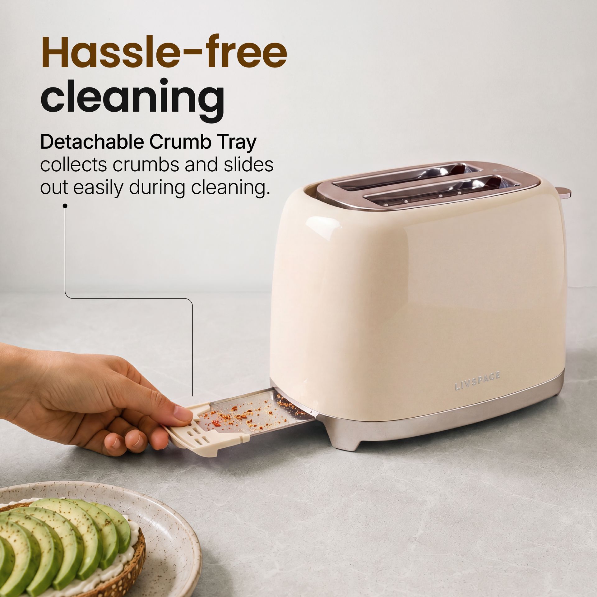 Livspace 2 Slice Toaster - Ivory