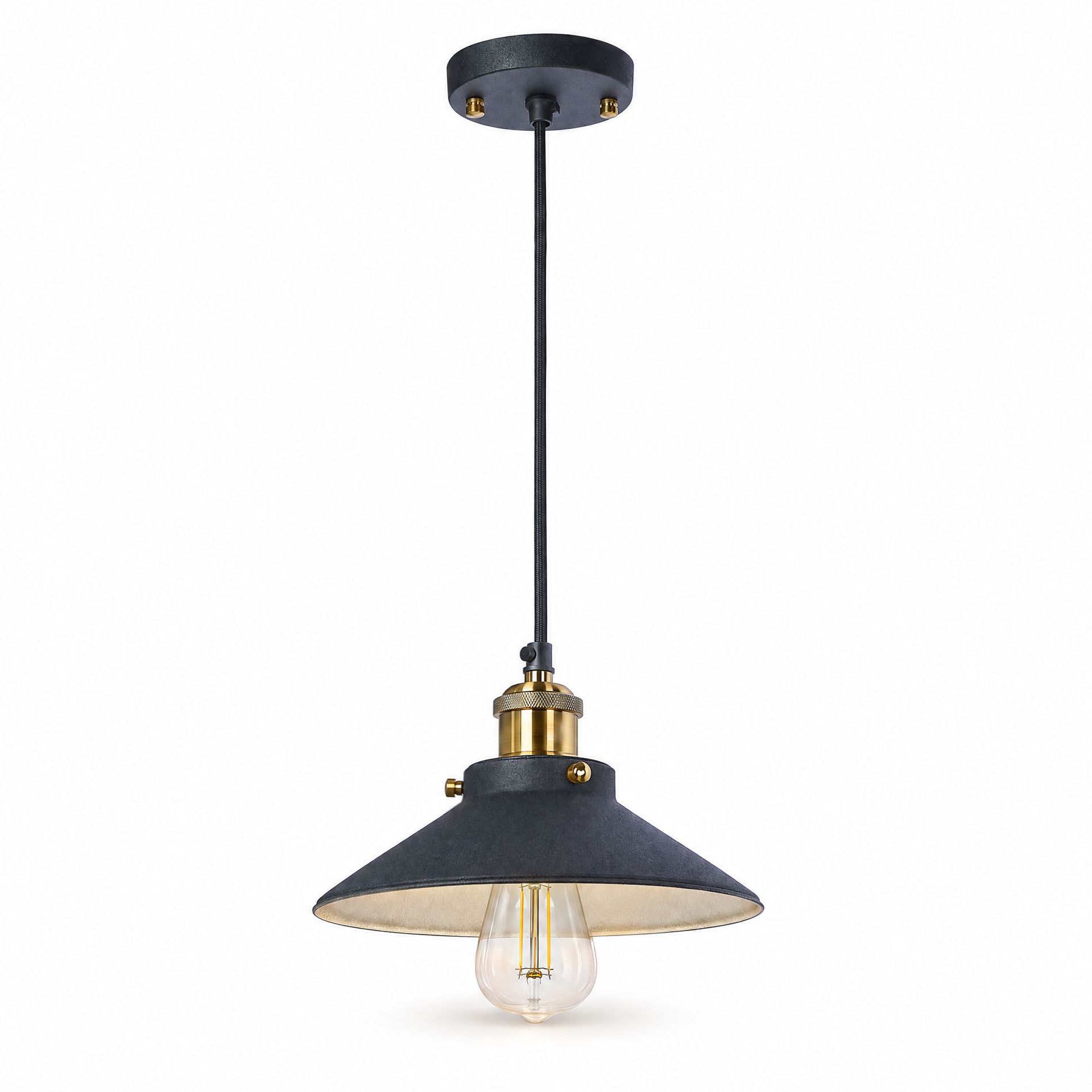 Livspace Ackton Nora Black Metal Pendant Light | Black