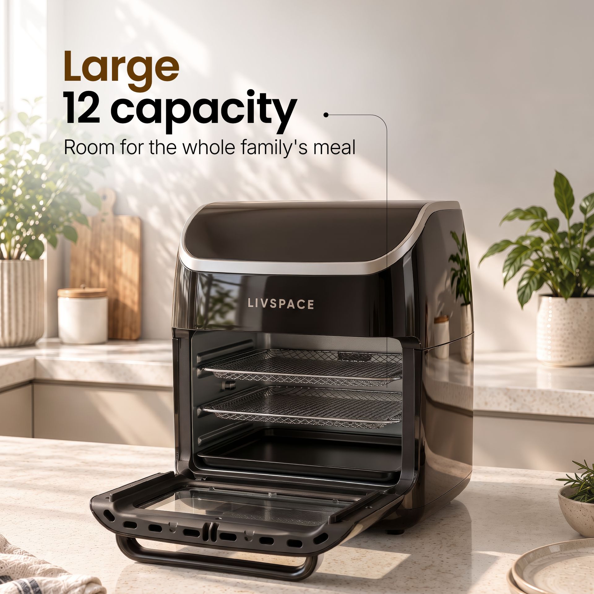 Livspace Air Fryer Oven 12 L - Black