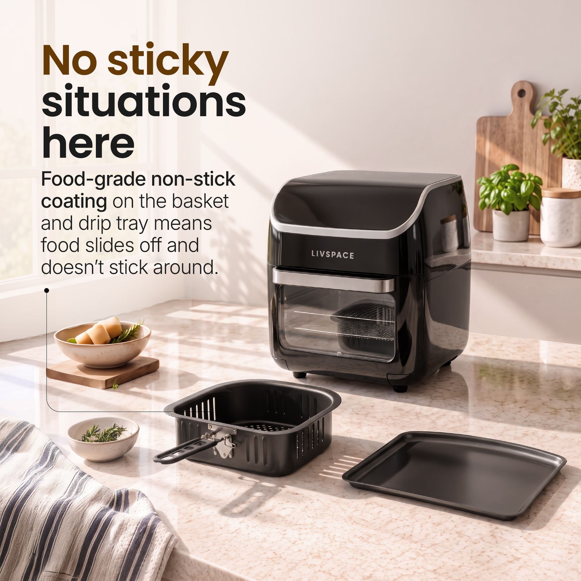 Livspace Air Fryer Oven 12 L - Black