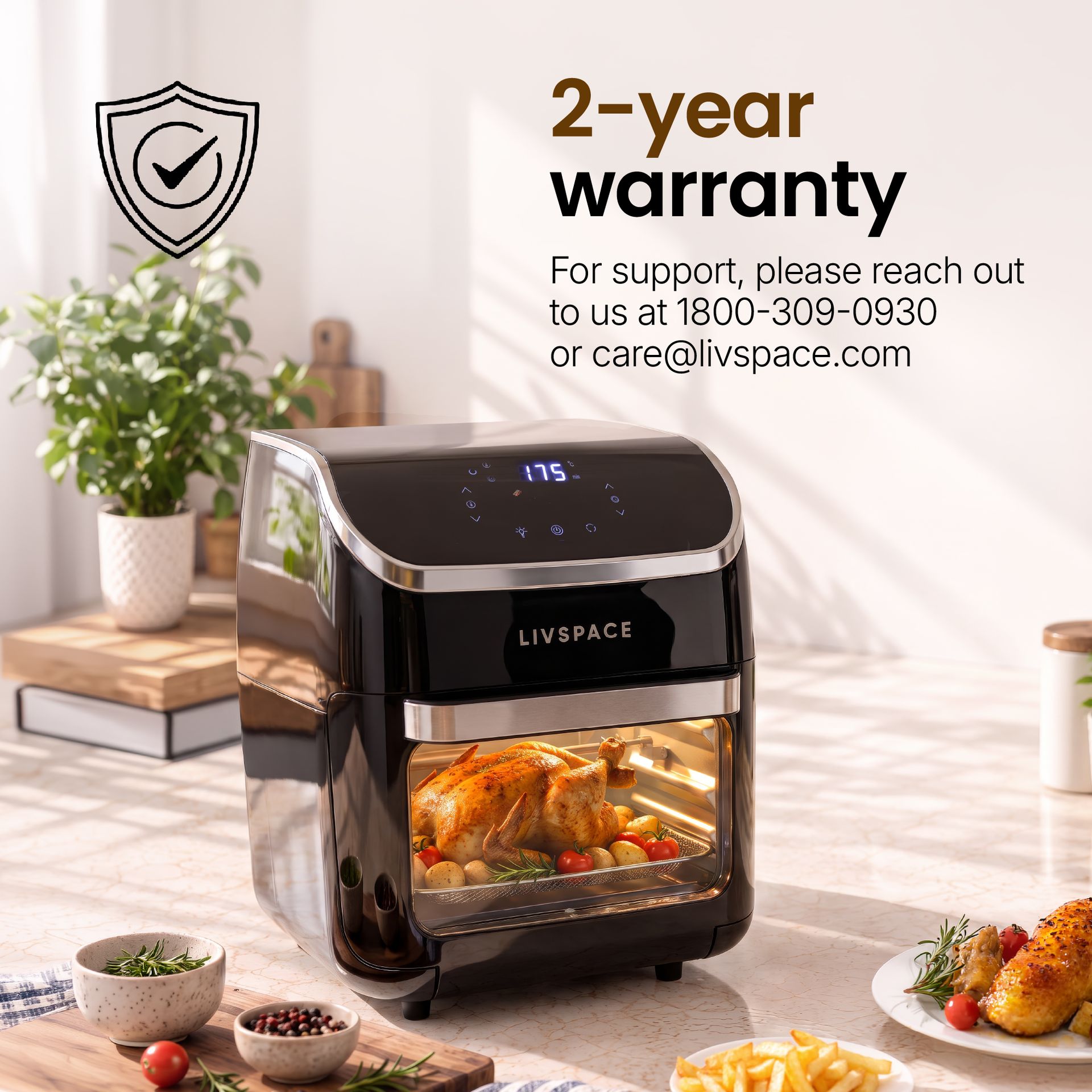 Livspace Air Fryer Oven 12 L - Black
