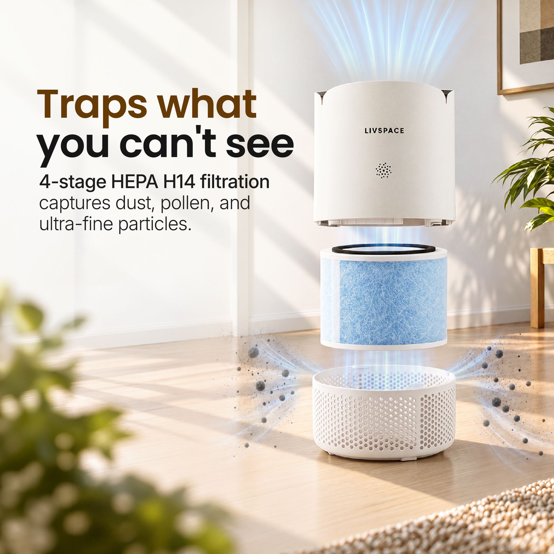 Livspace Air Purifier 150 CADR - White