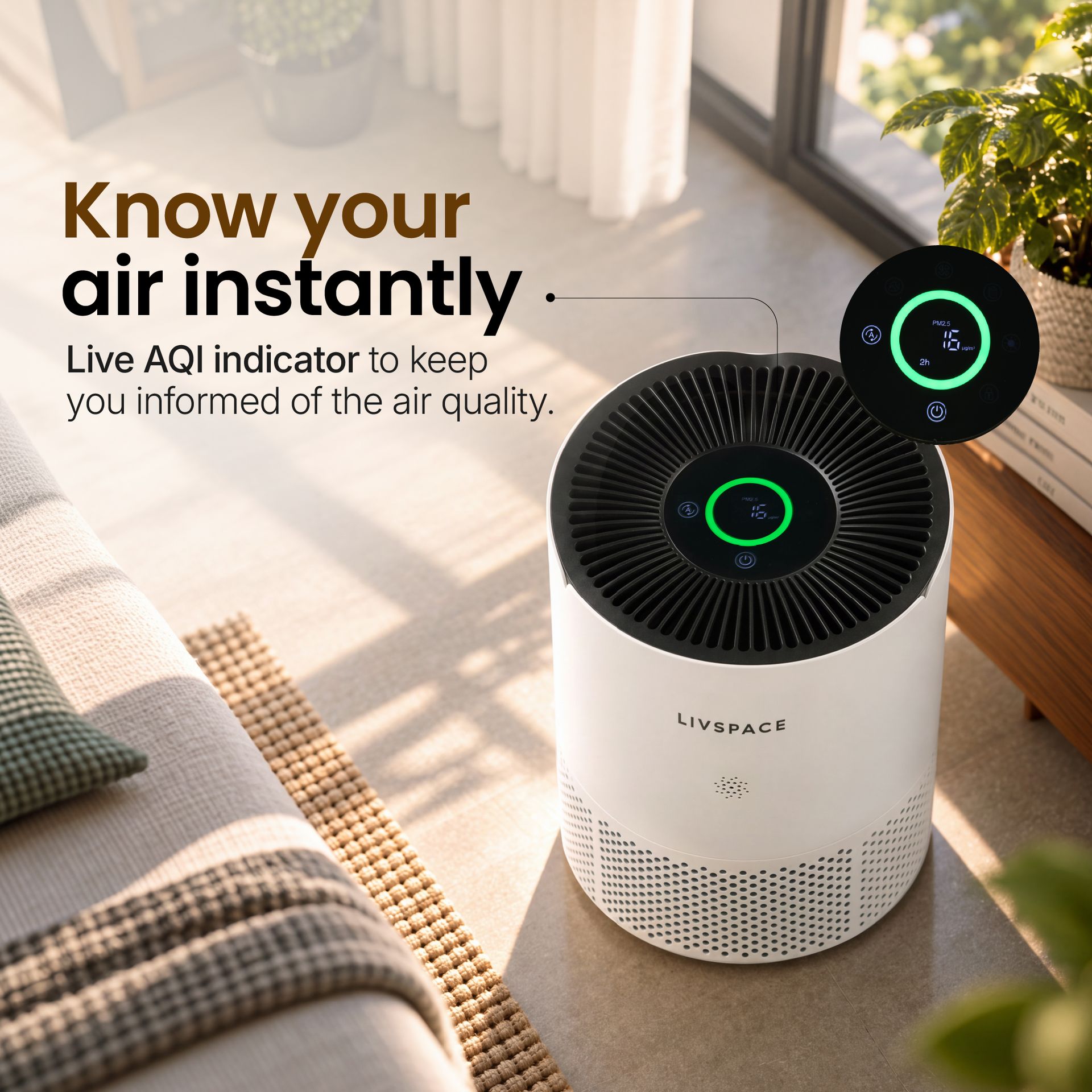 Livspace Air Purifier 150 CADR - White