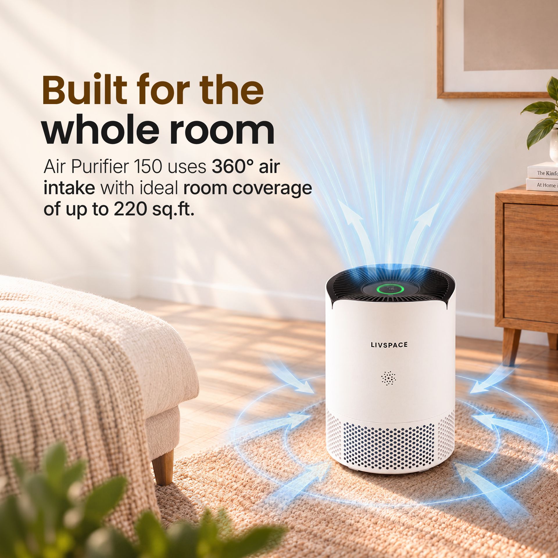 Livspace Air Purifier 150 CADR - White