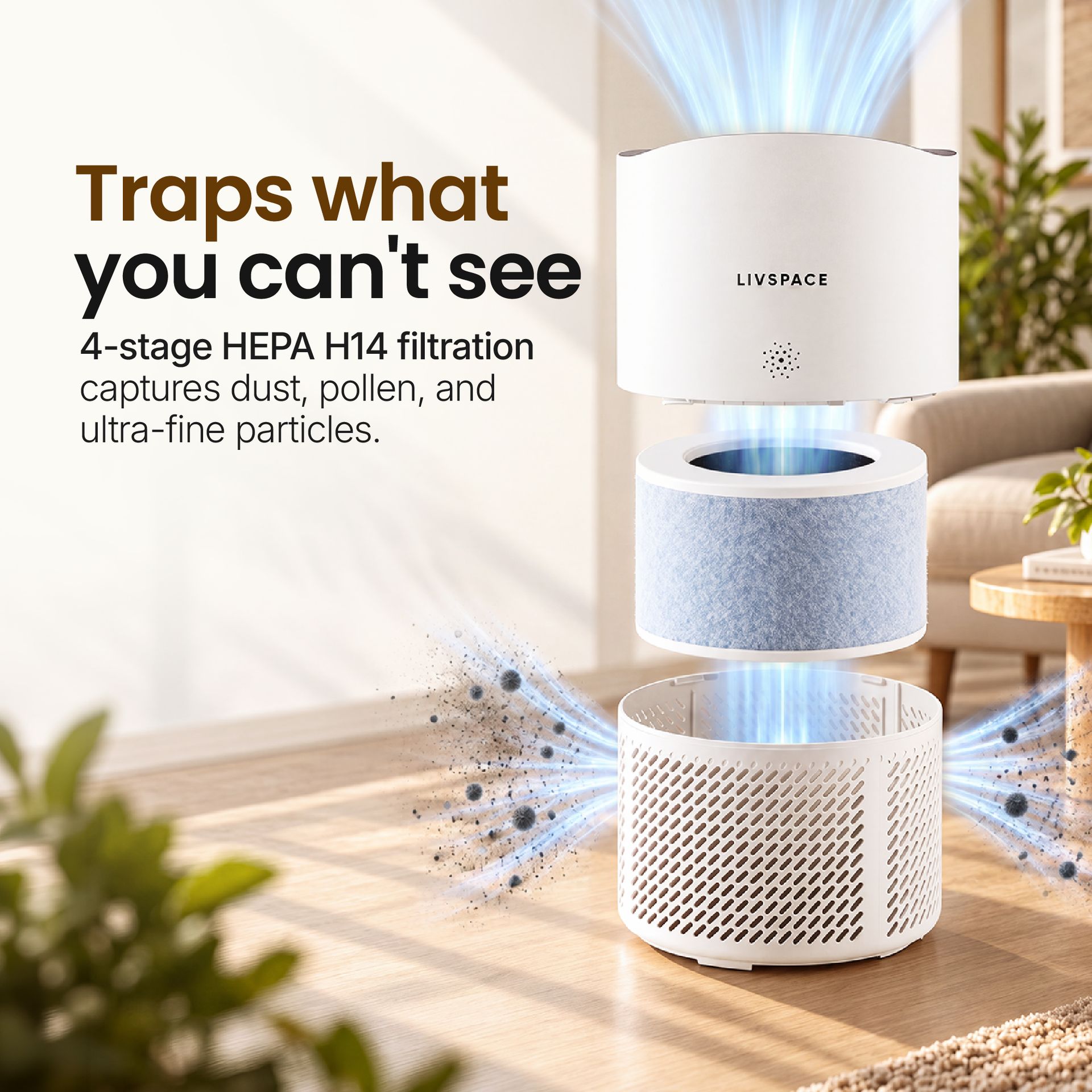 Livspace Air Purifier 350 CADR - White