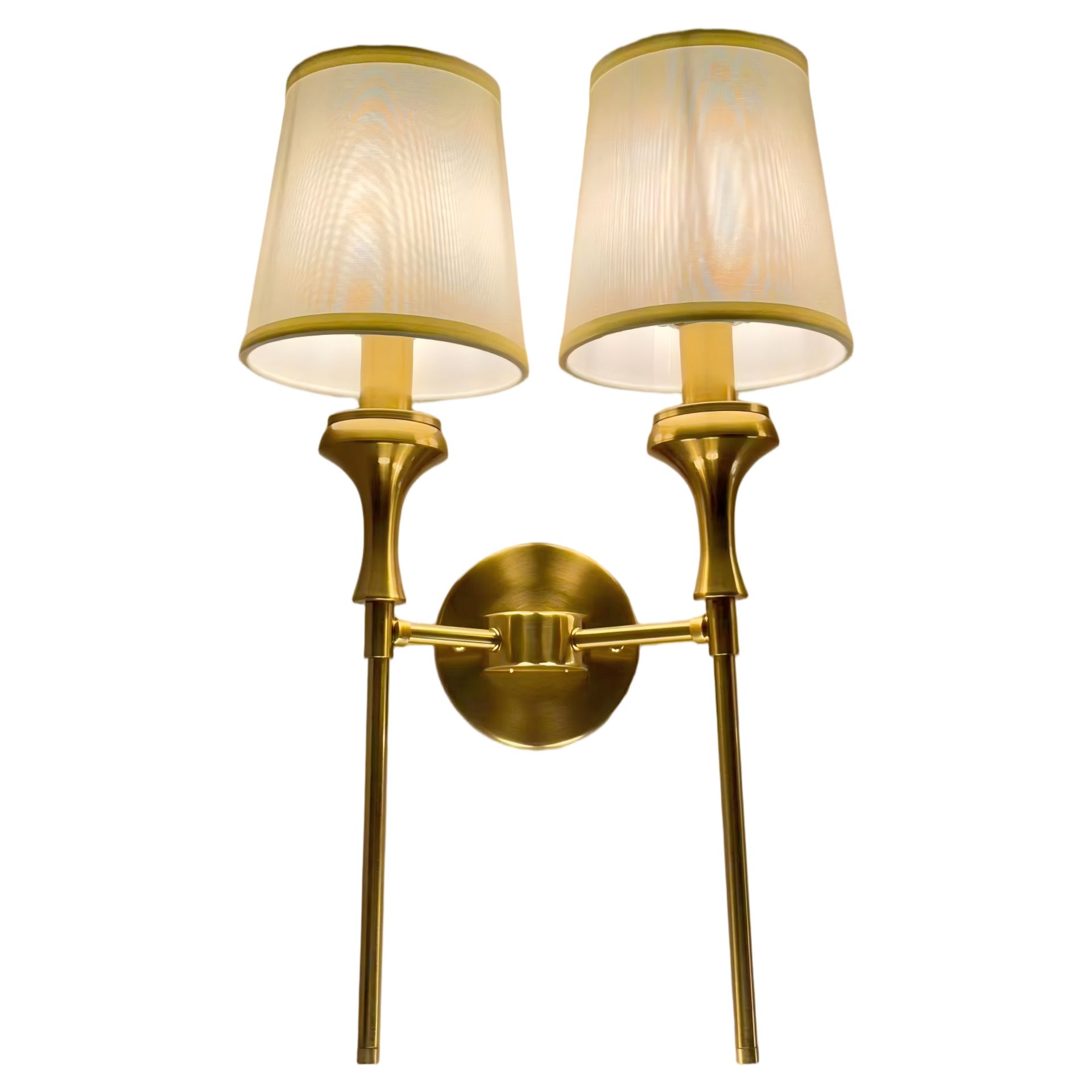 Livspace Allure Twin Wall Light | White + Brass