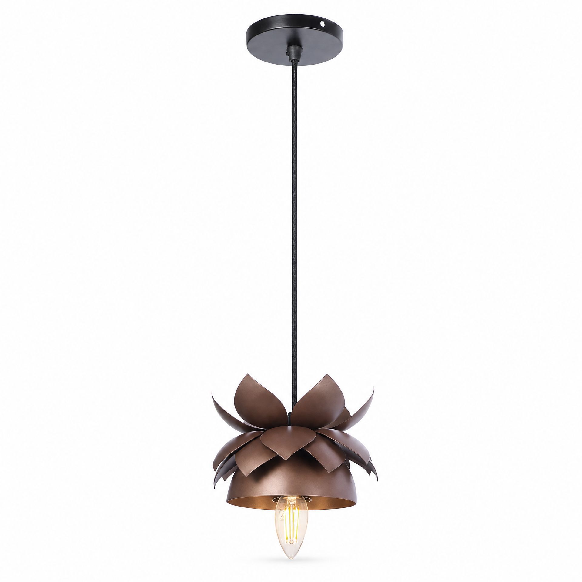 Livspace Arinda Hang Copper Metal Pendant Light | Copper
