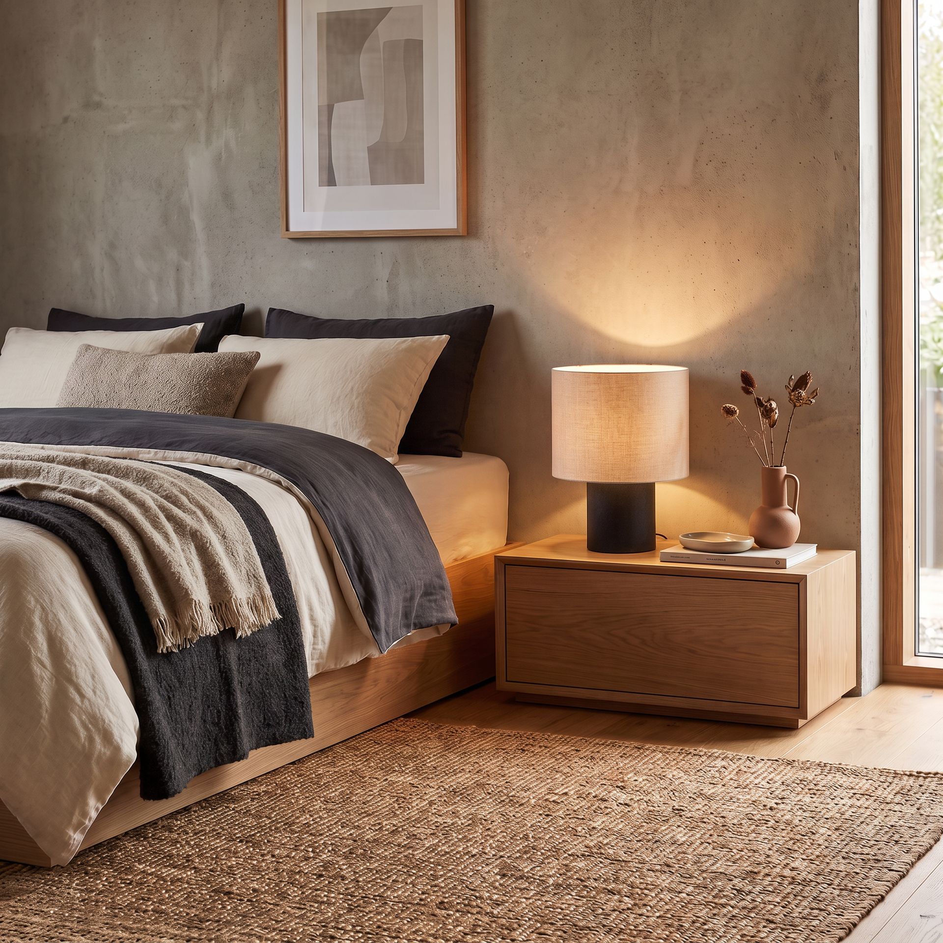 Livspace Aromas Table Lamp | Matt Black
