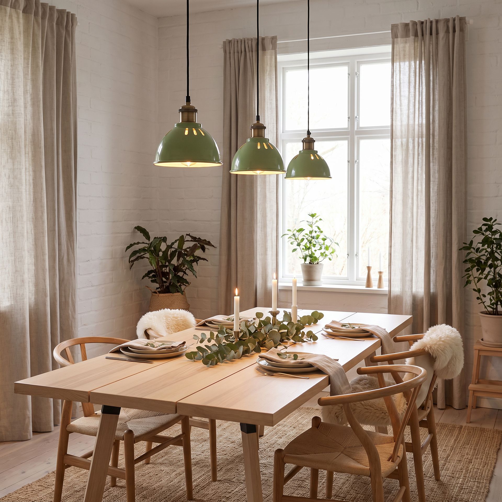 Livspace Asmund Darnar Green Metal Pendant Light | Green