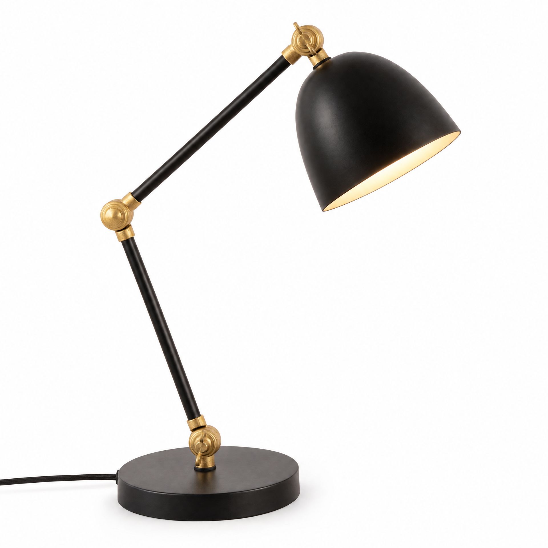 Livspace Baker 23 Black Metal Study Lamp | Black Matt