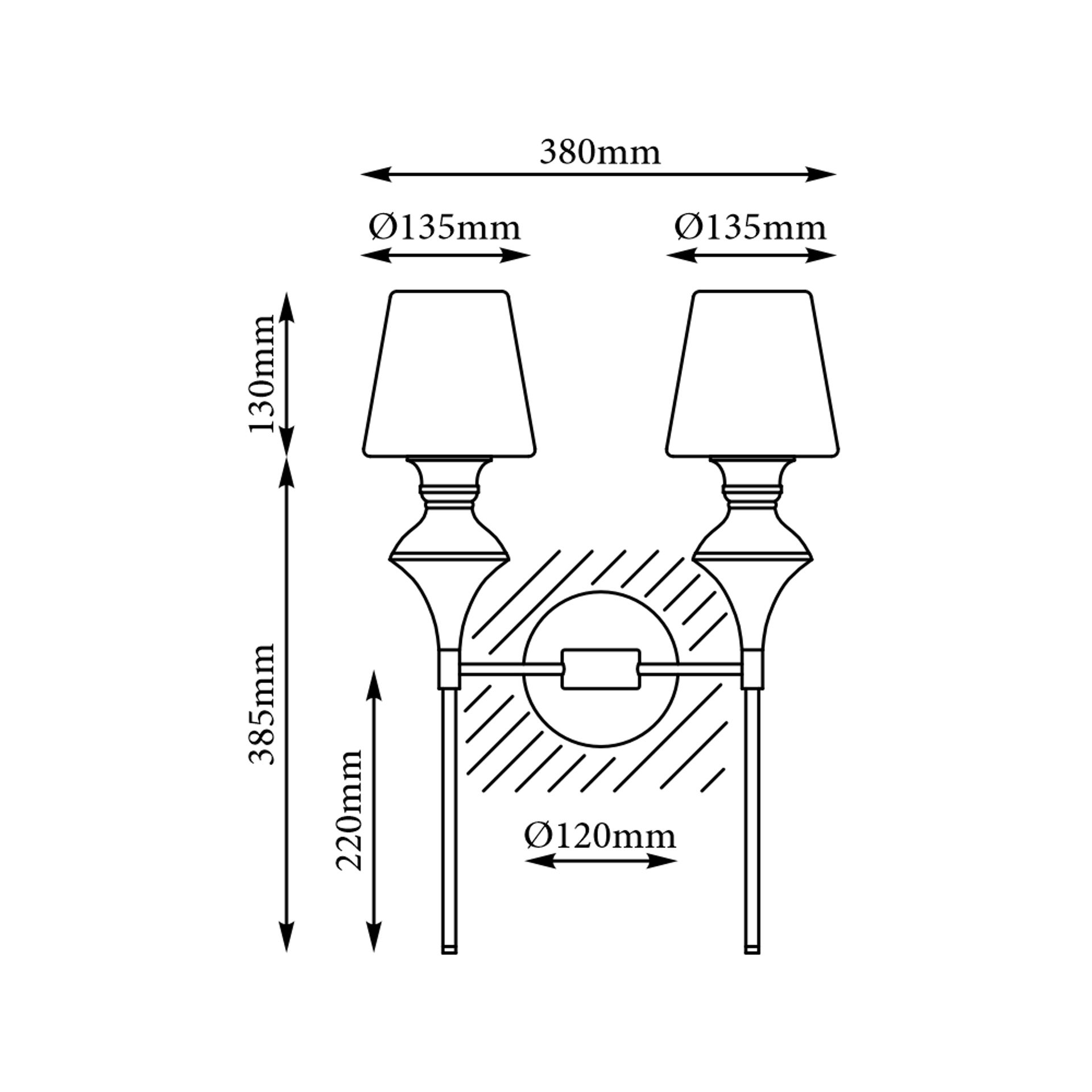 Livspace Bliss Twin Wall Light | White + Brass