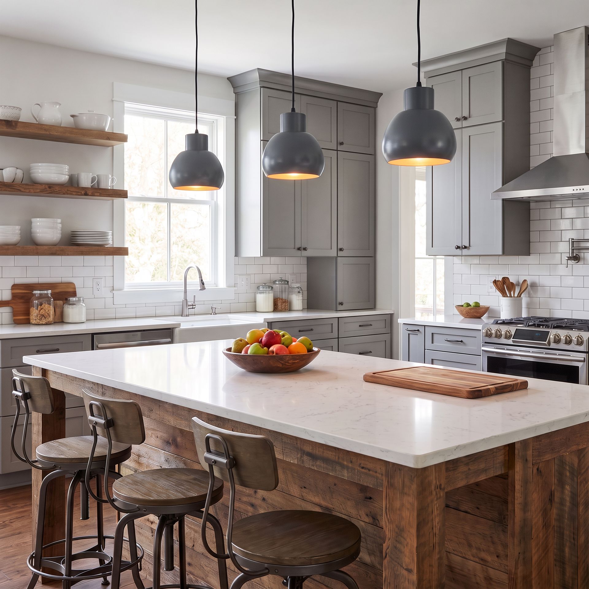 Livspace Calathus Apple Grey Metal Pendant Light | Grey