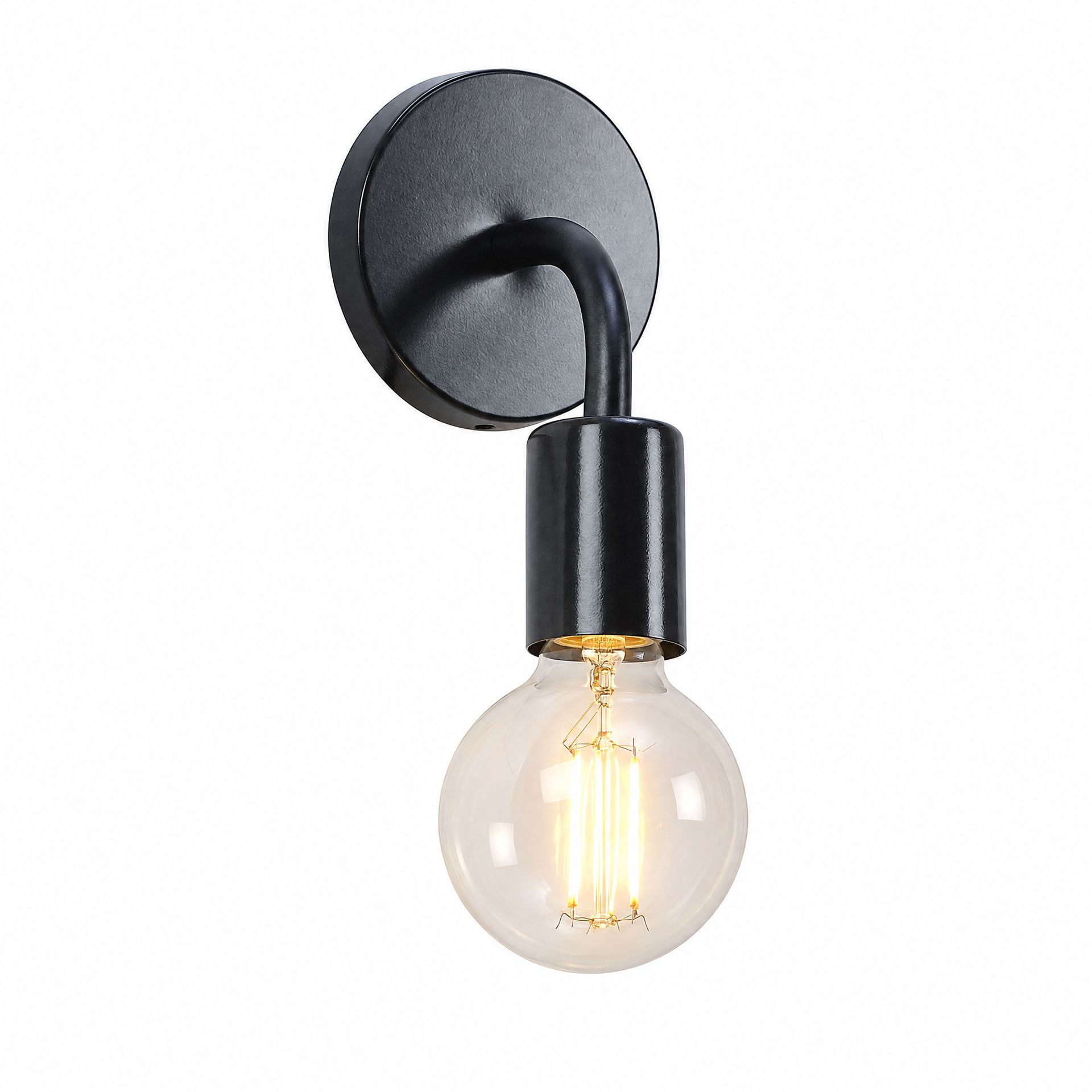 Livspace Castle Black Metal Wall Light | Black