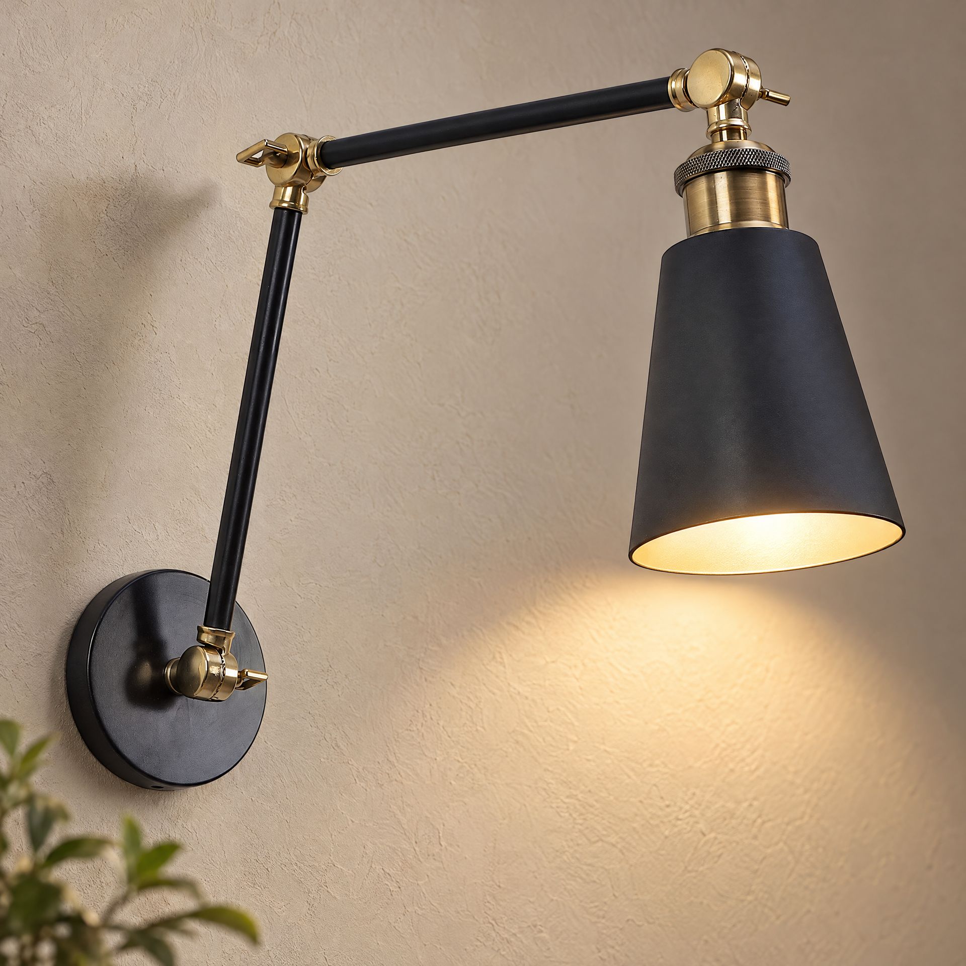 Livspace Centaur Black Metal Wall Light | Black