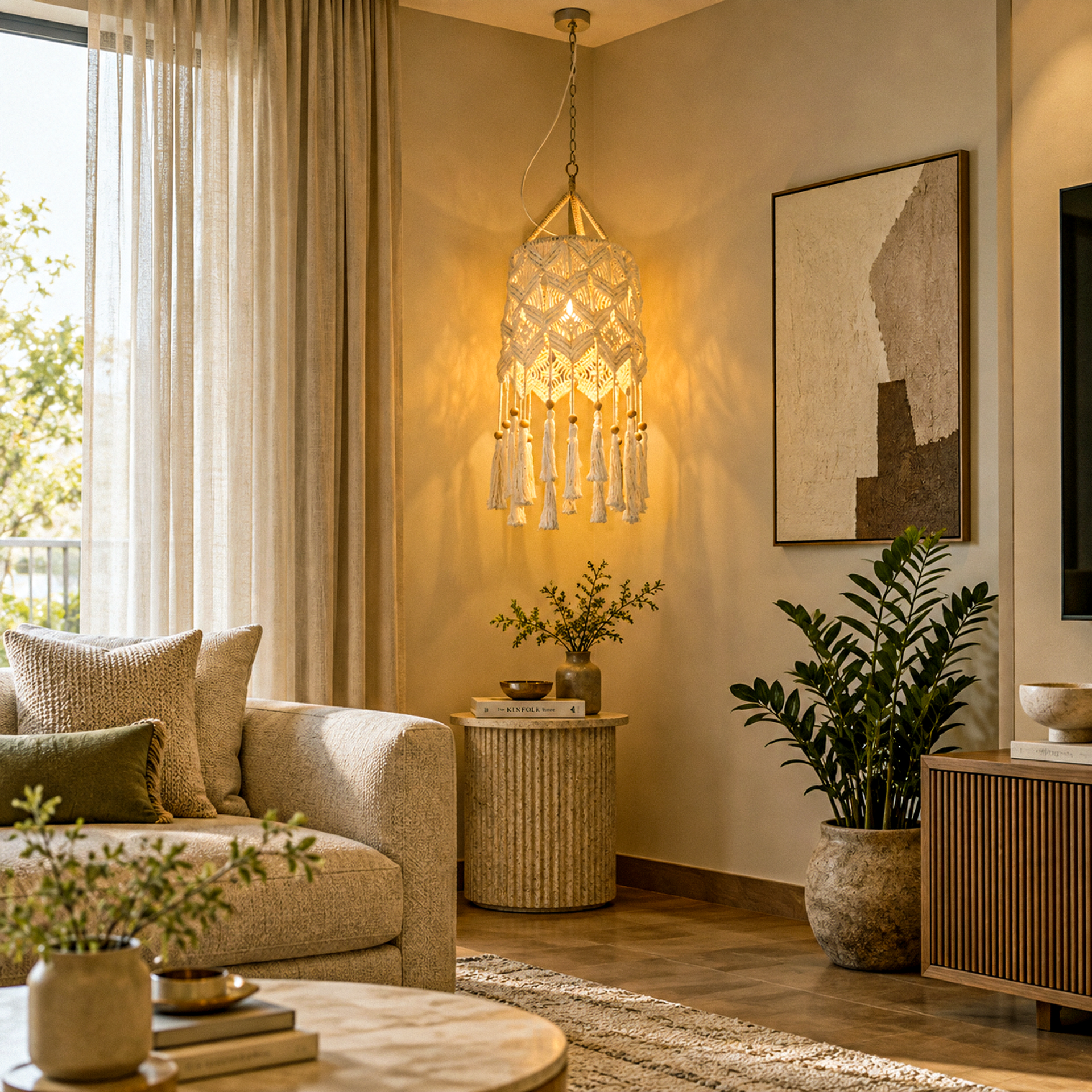 Livspace Cord Pendant | White