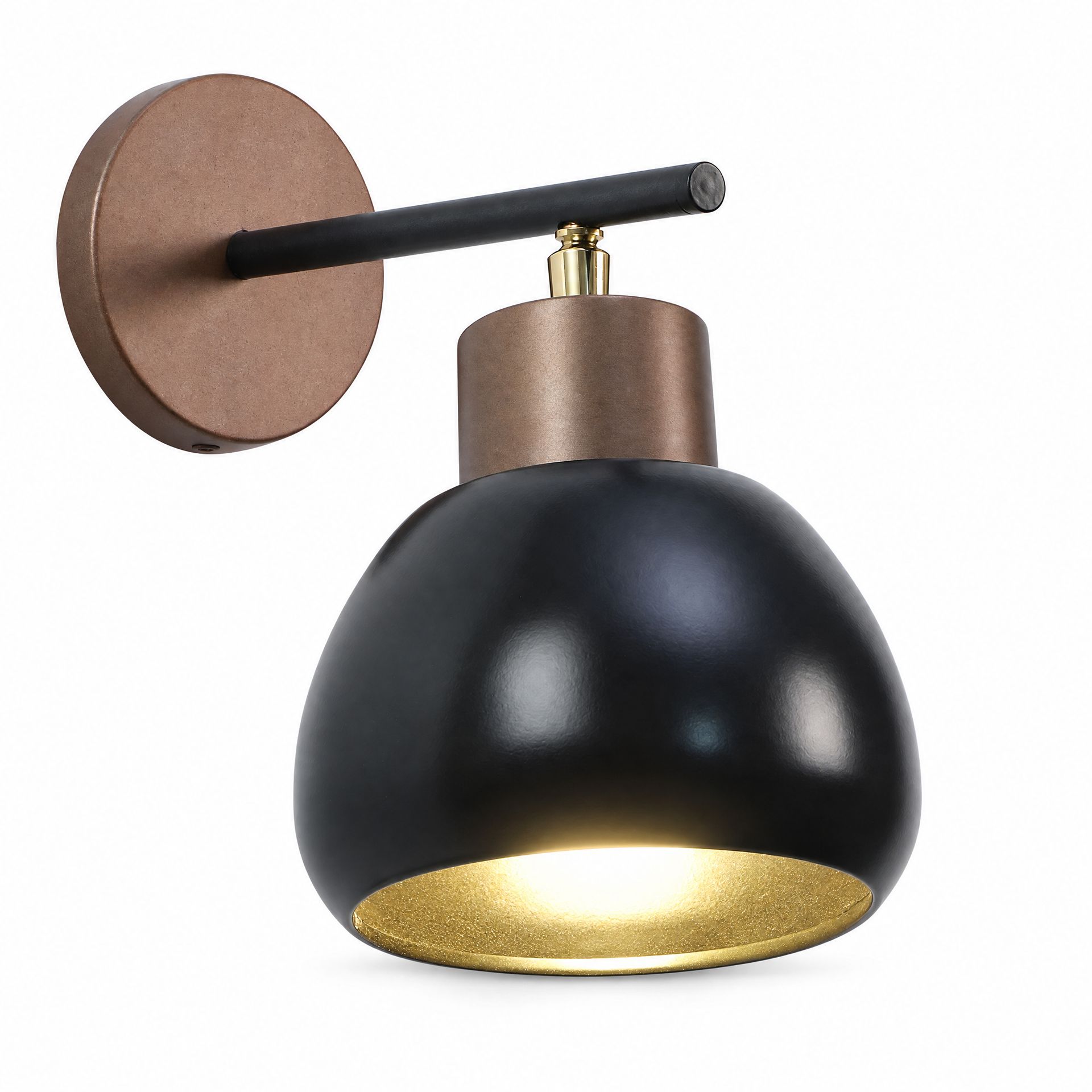 Livspace Corner Black Metal Wall Light | Black