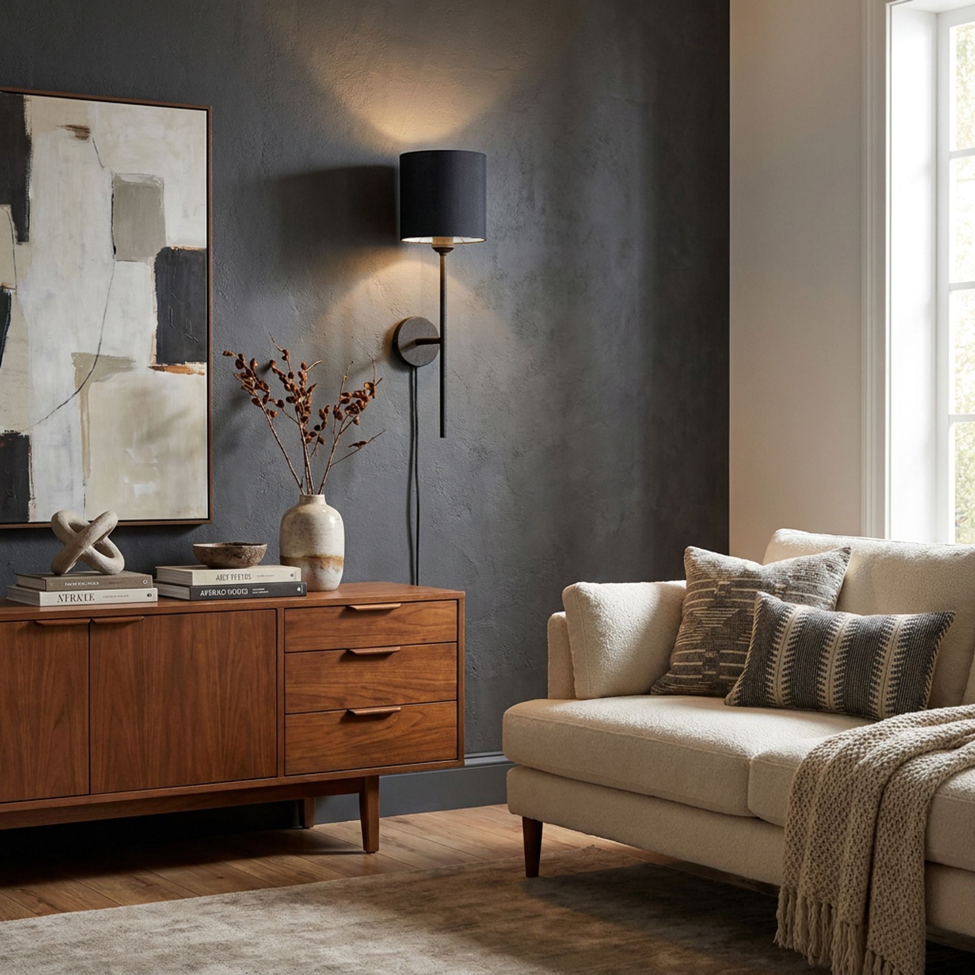 Livspace Cyan Wall Light | Matt Black