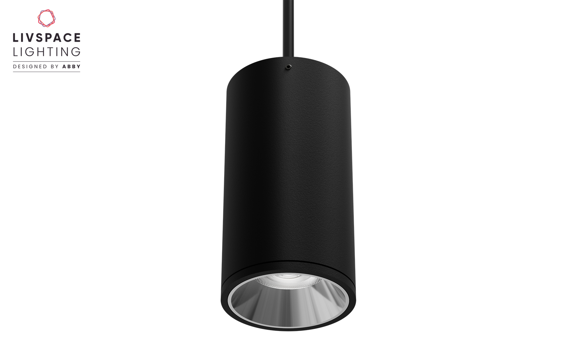 Livspace Cylux Dark P Suspended spotlight - 15W Neutral White | Black