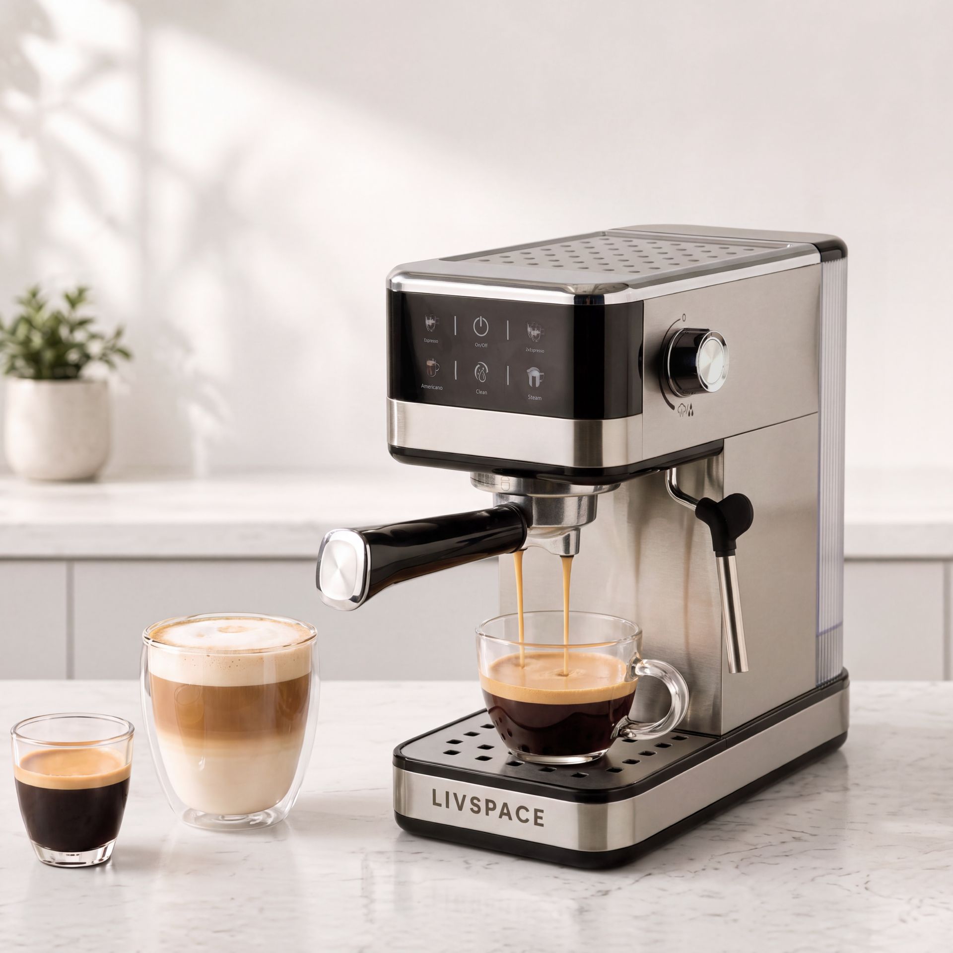 Livspace Espresso Coffee Machine 1.2 L - Digital