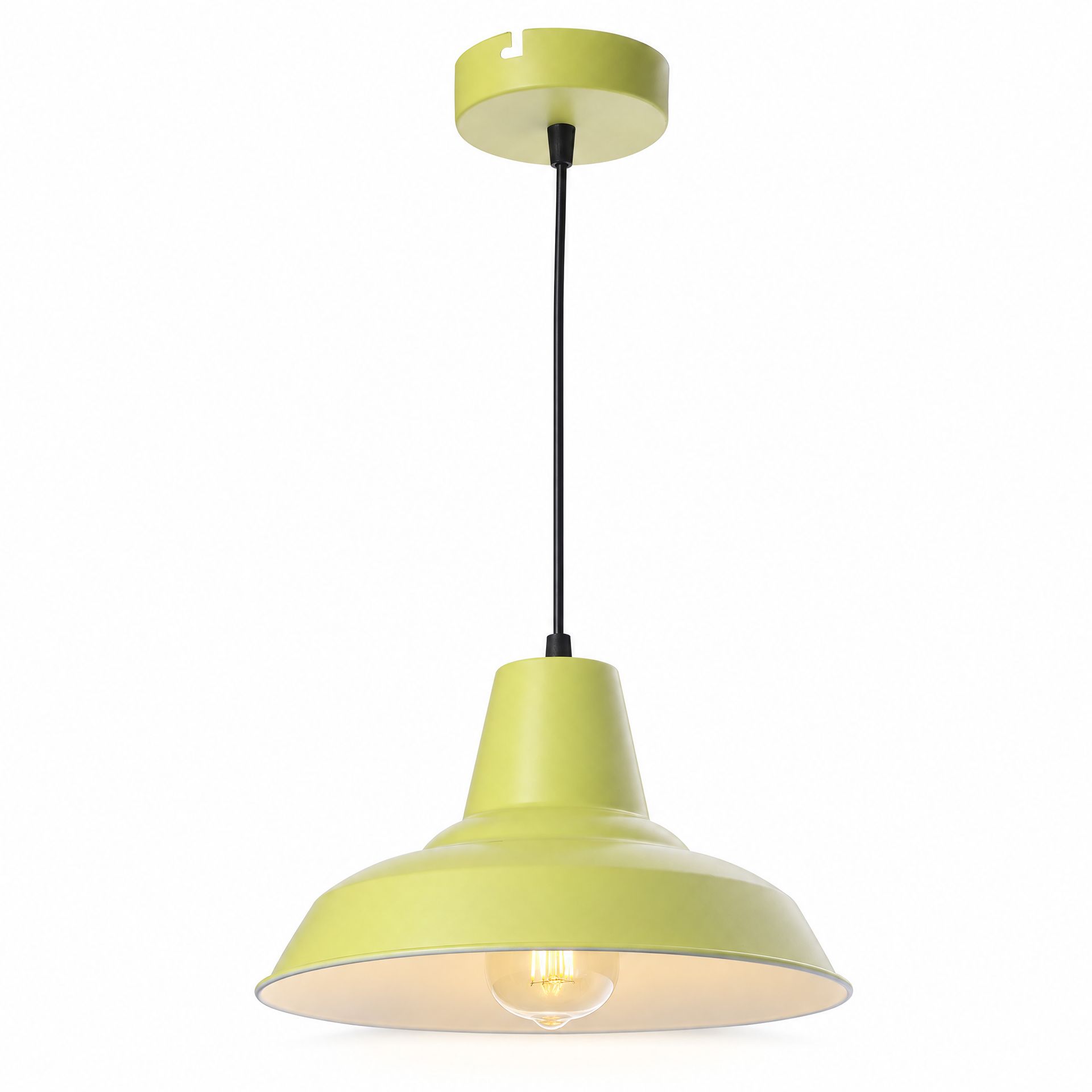 Livspace Fizz Opi Yellow Metal Pendant Light | Yellow