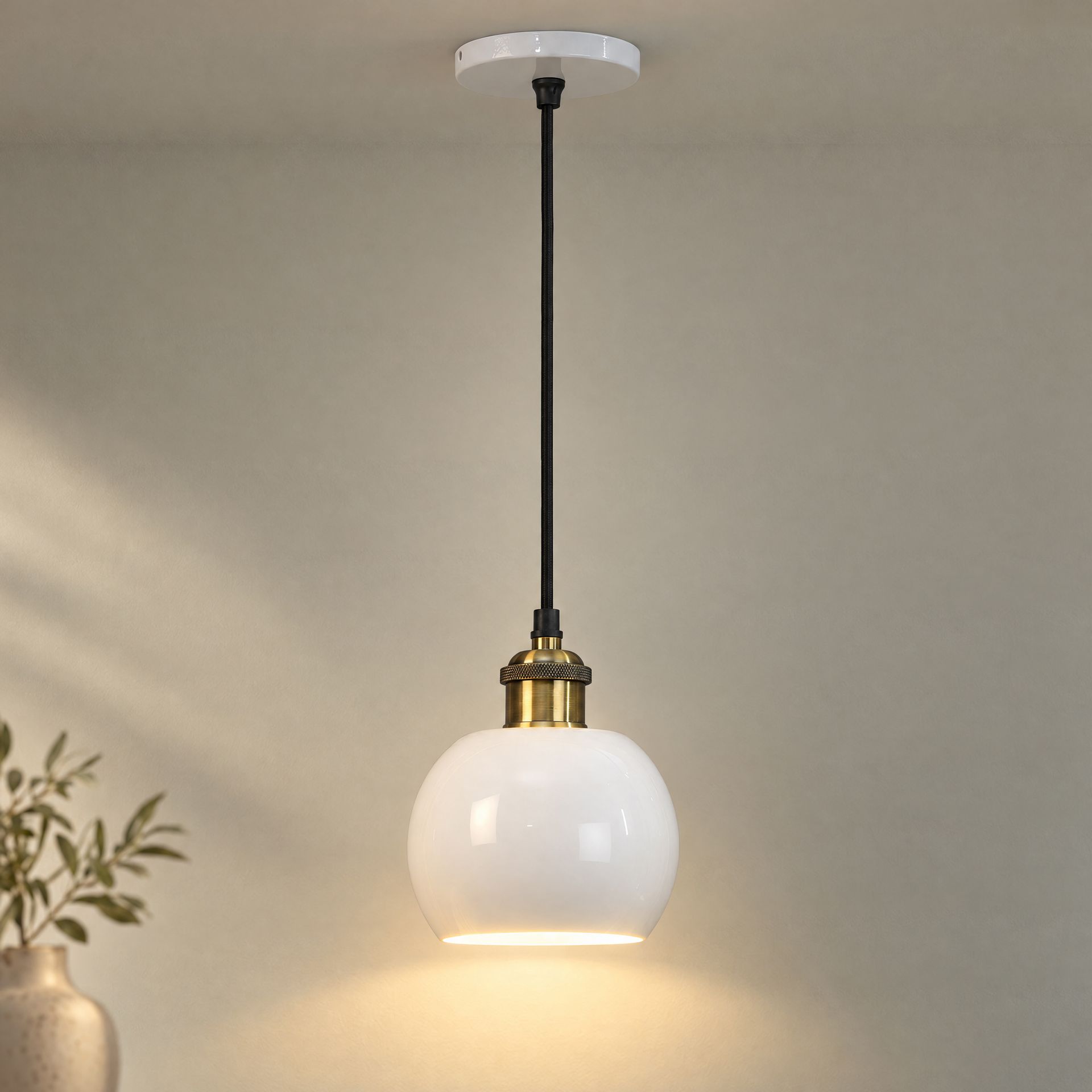 Livspace Formul White Metal Pendant Light | White