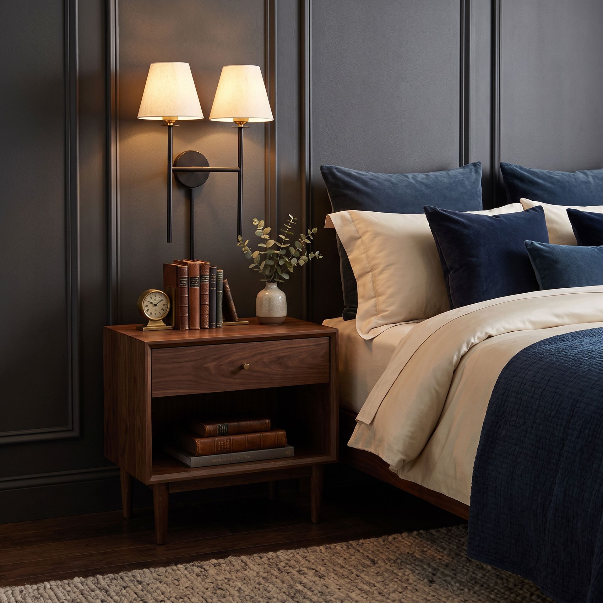 Livspace French Vintage Wall Light | Matt Black