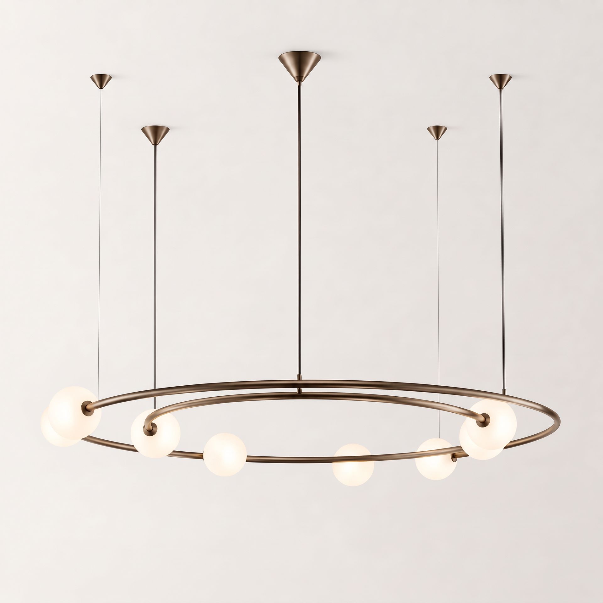 Livspace Galaxy 8 Head Chandelier | Black or Brass