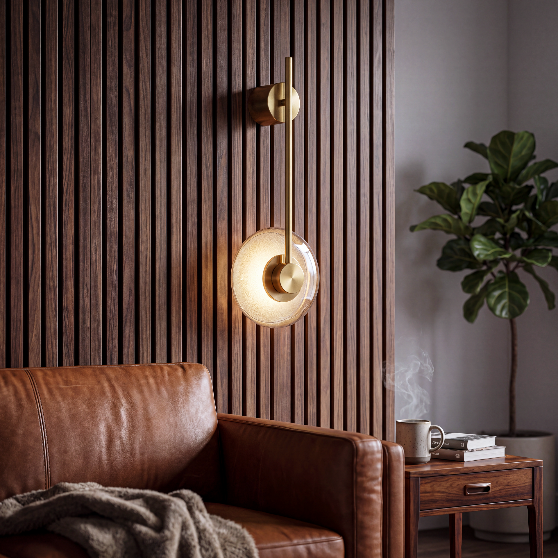 Livspace Gong Wall Light | Amber