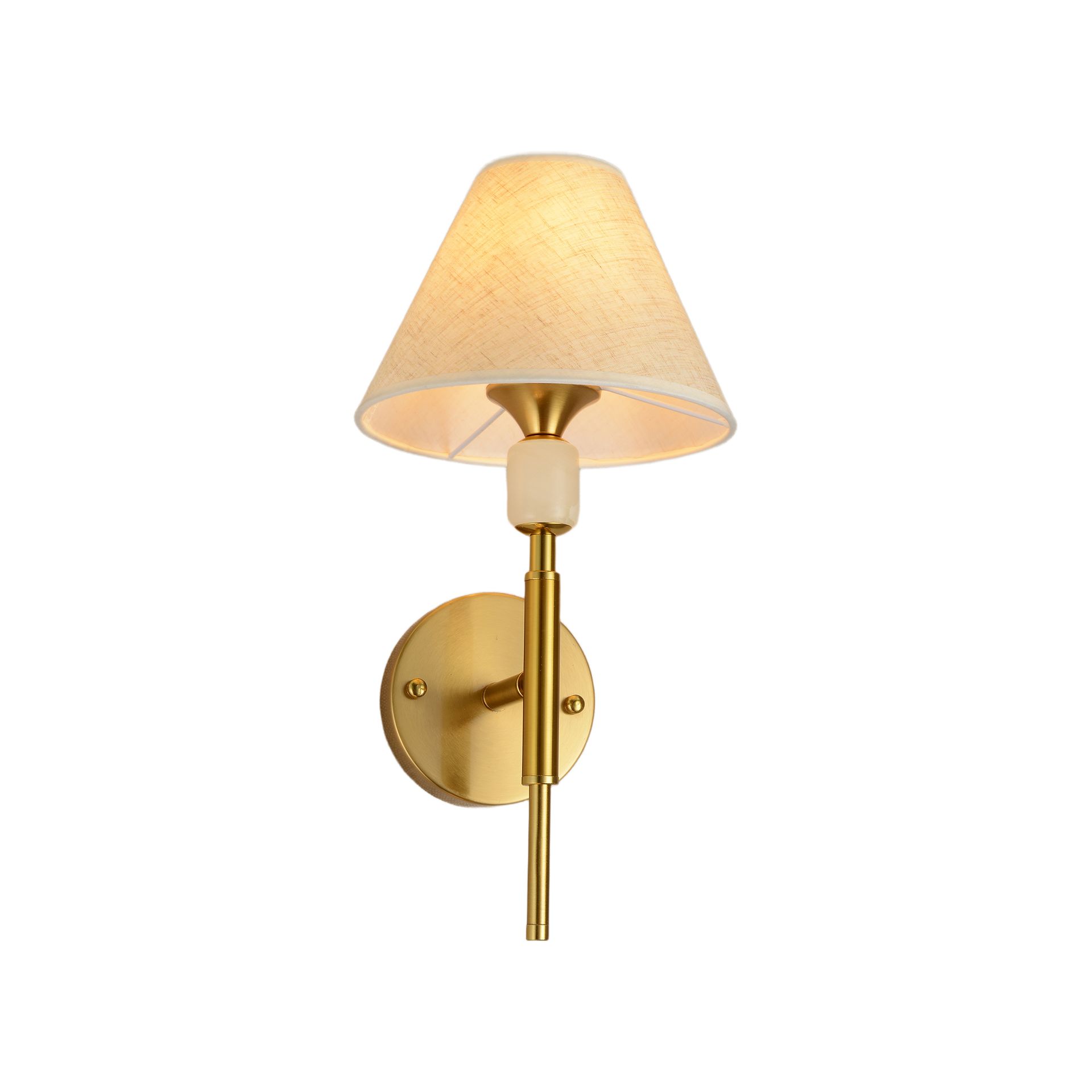 Livspace Grace Wall Light | White + Brass