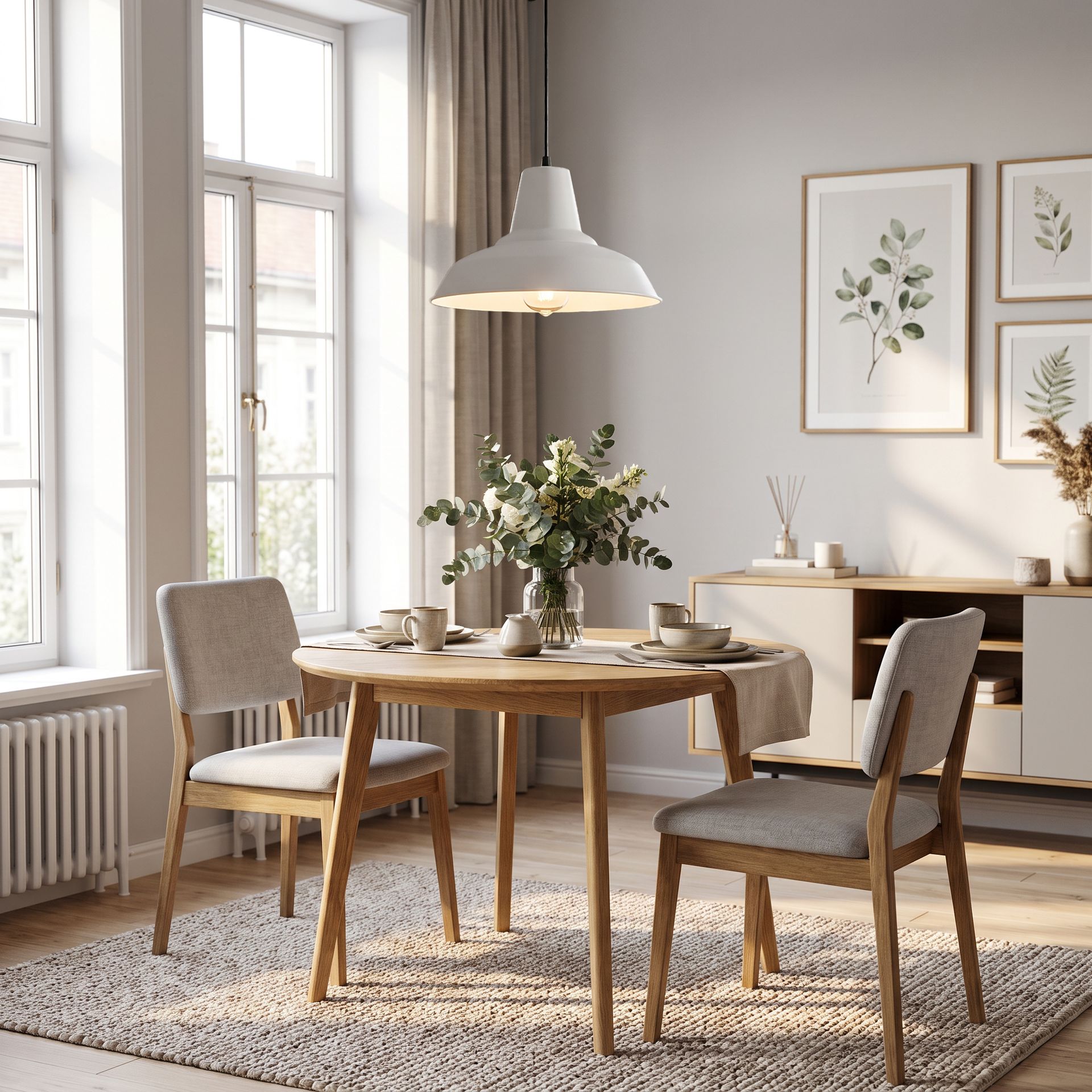 Livspace Hampton Opi White Metal Pendant Light | White