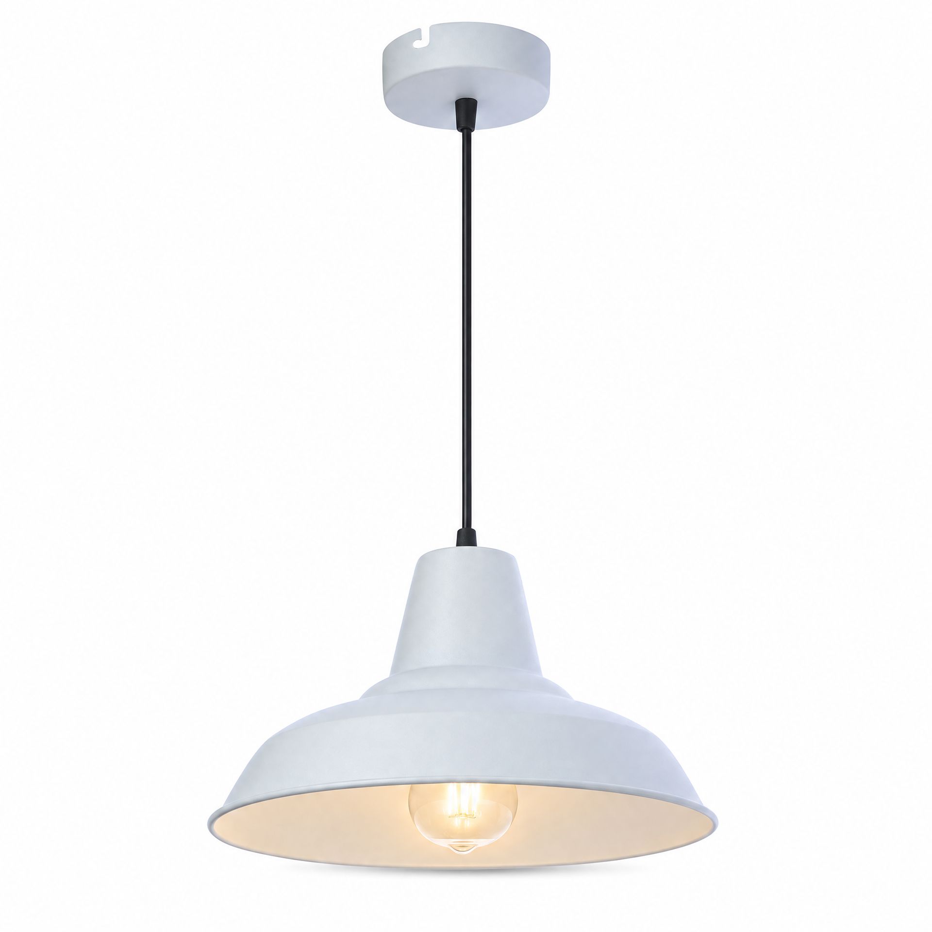 Livspace Hampton Opi White Metal Pendant Light | White
