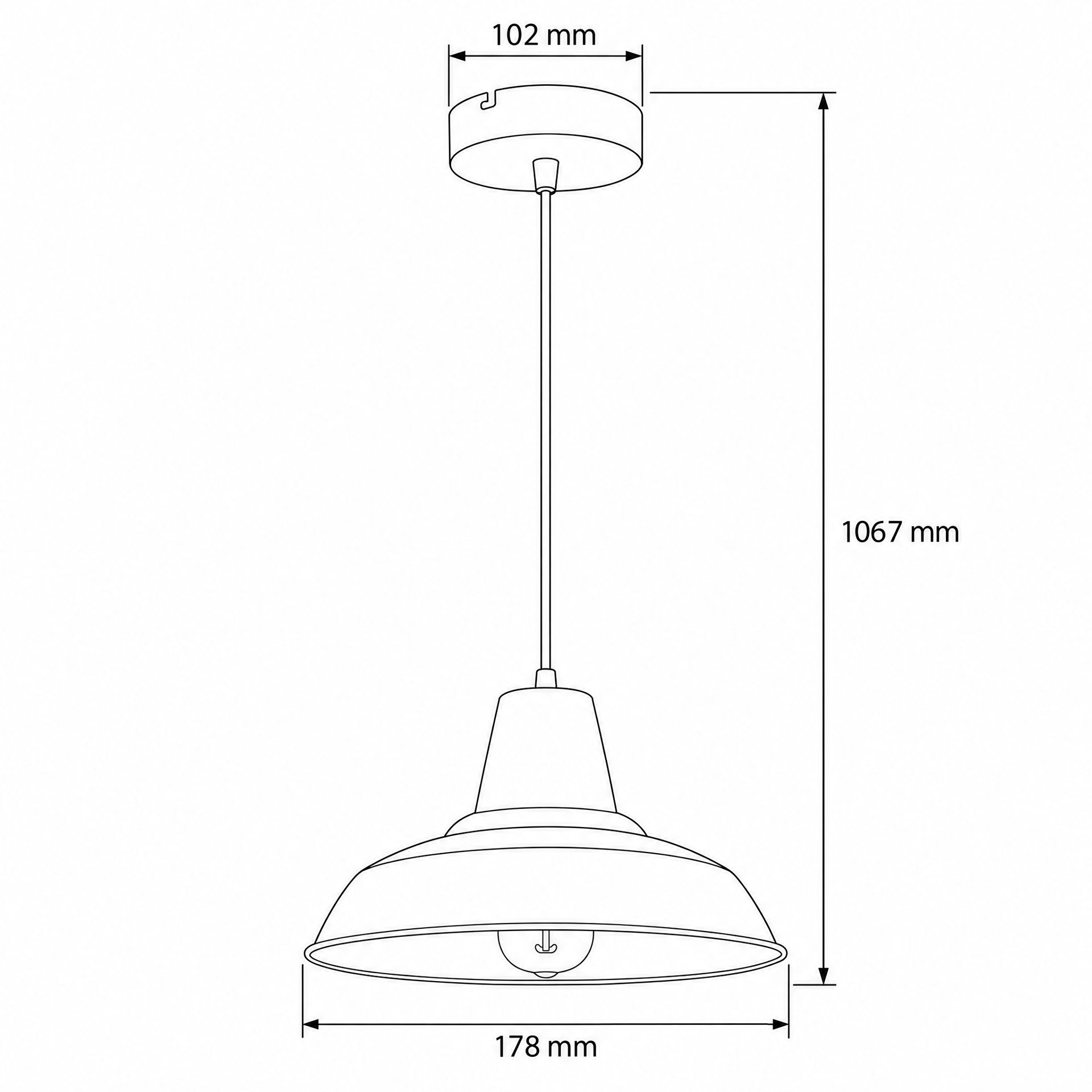 Livspace Hampton Opi White Metal Pendant Light | White
