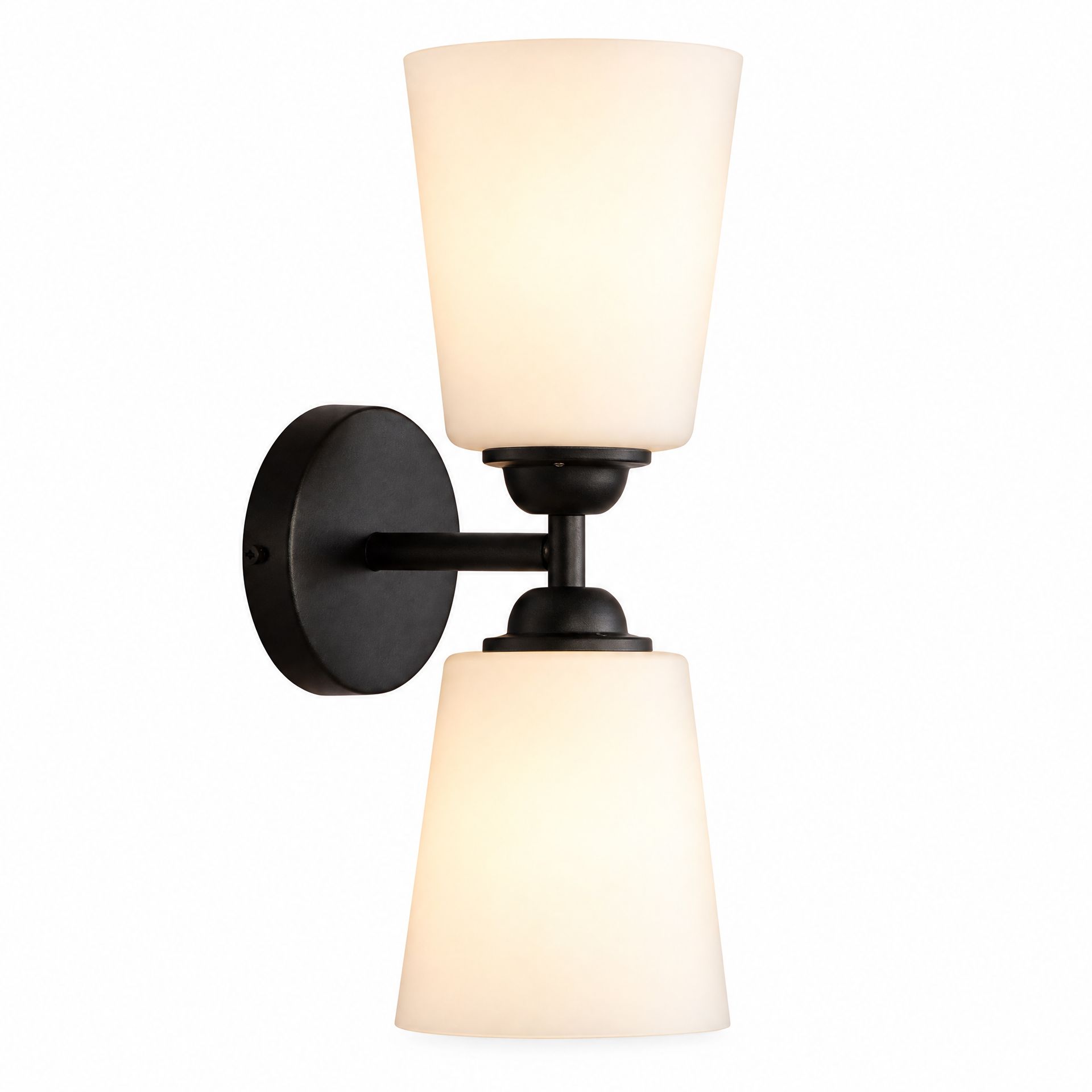 Livspace Houghton 2 Glass Wall Light | Black