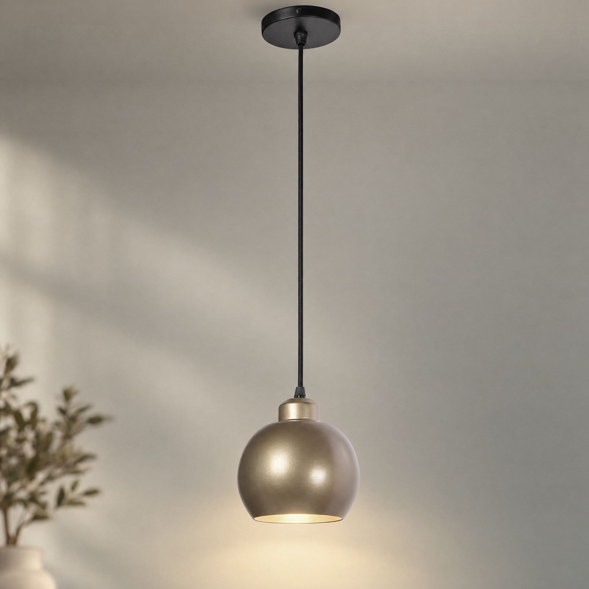 Livspace Jamaica Gold Metal Pendant Light | Gold