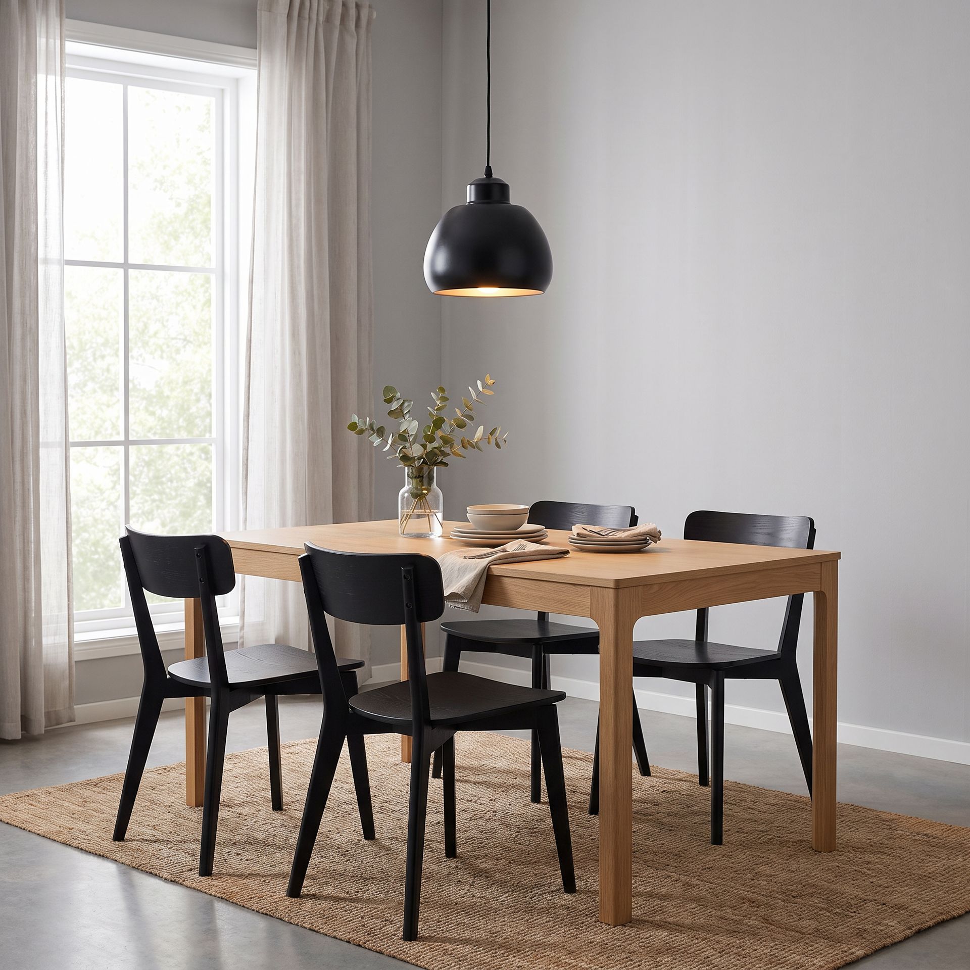 Livspace Jeny Muuto Black Metal Pendant Light | Black