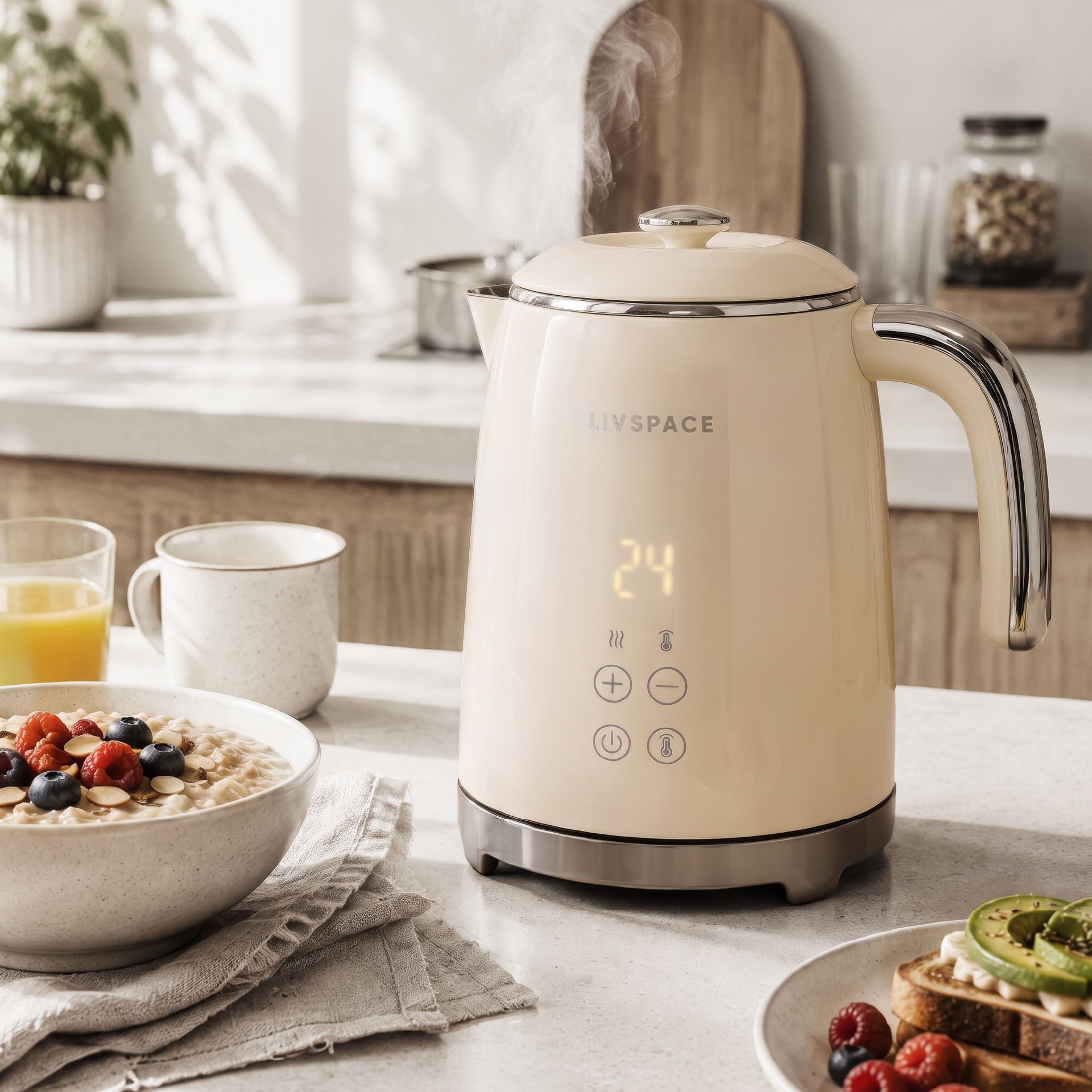 Livspace Digital Kettle 1 L - Ivory