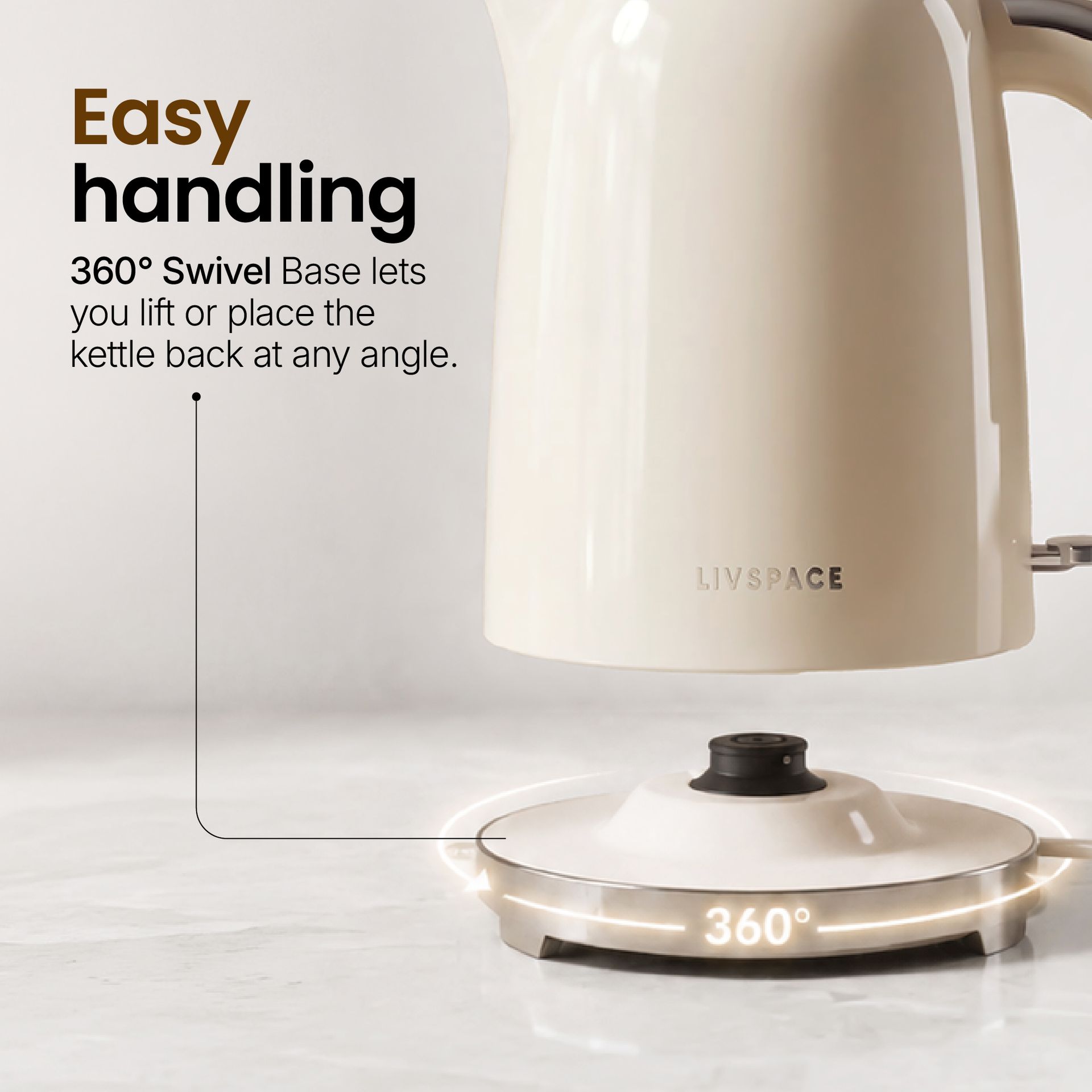 Livspace Digital Kettle 1 L - Ivory