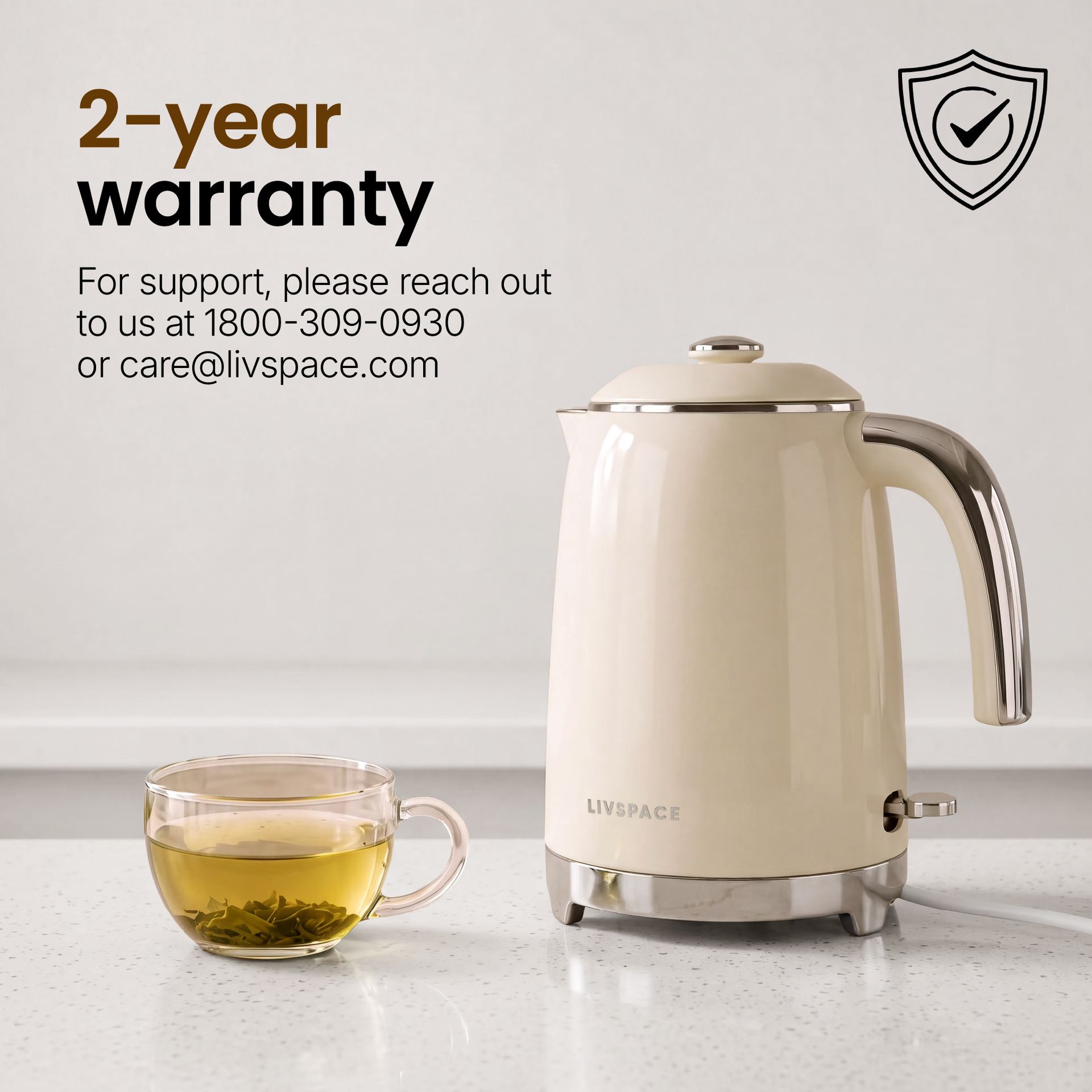 Livspace Kettle 1 L - Ivory
