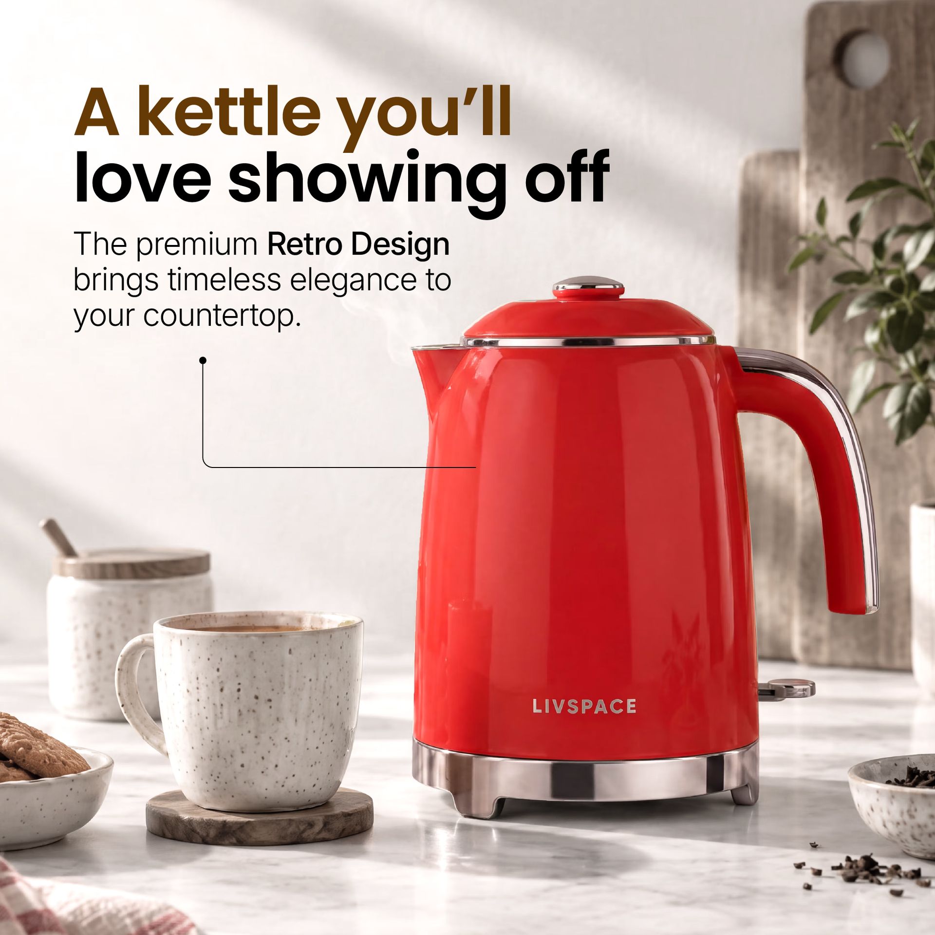 Livspace Kettle 1 L - Red