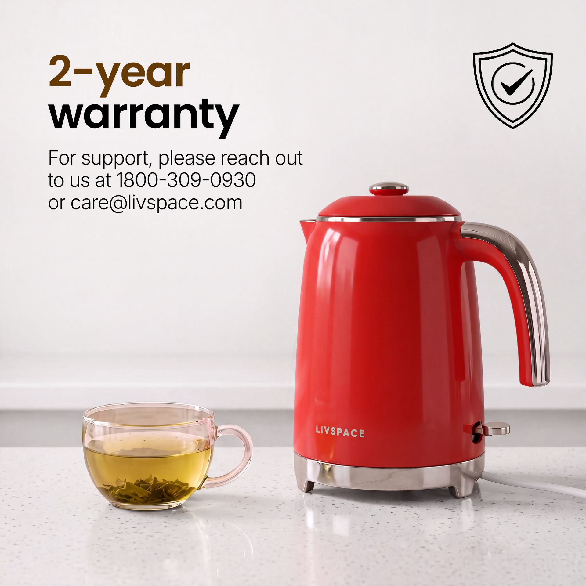 Livspace Kettle 1 L - Red