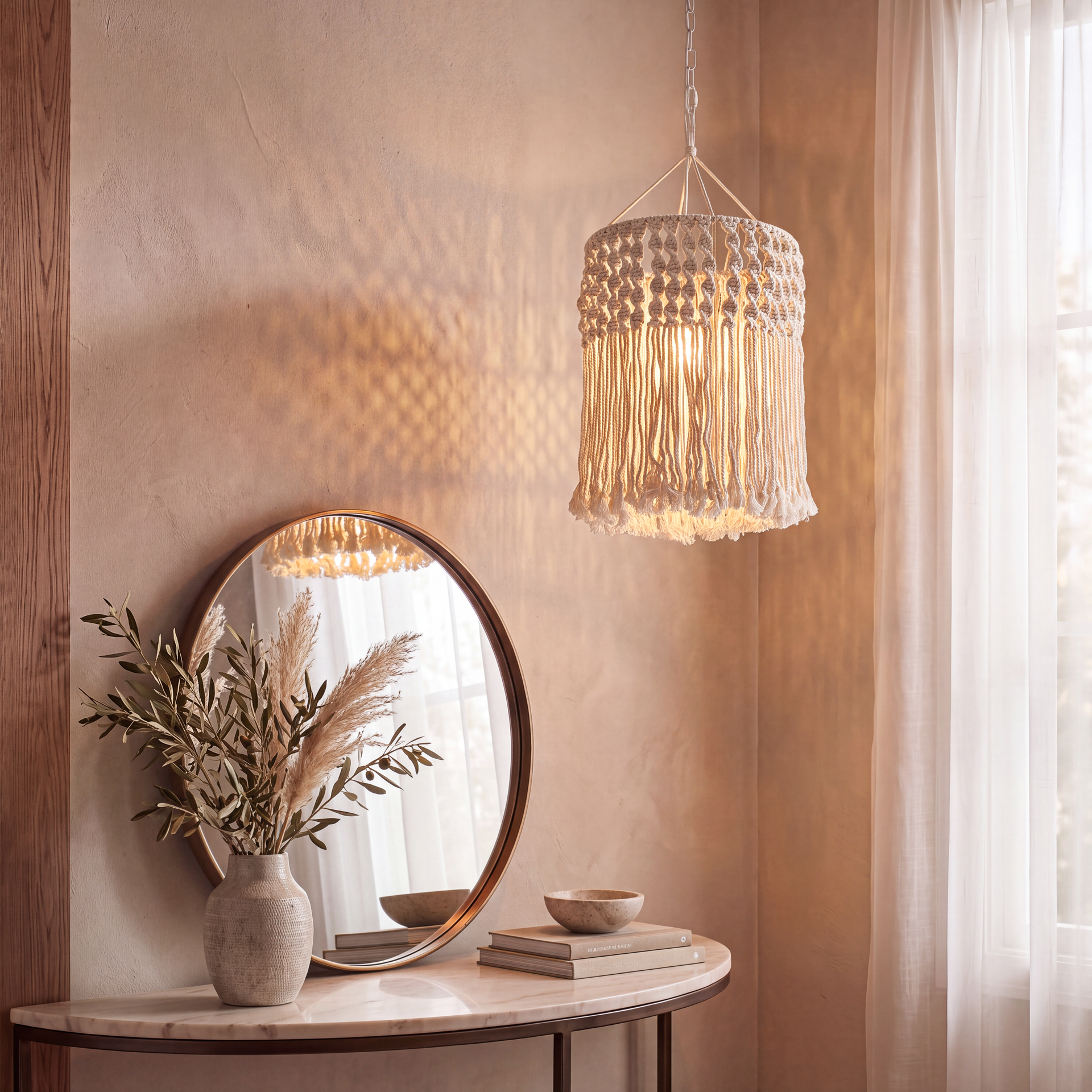 Livspace Knot Pendant | White