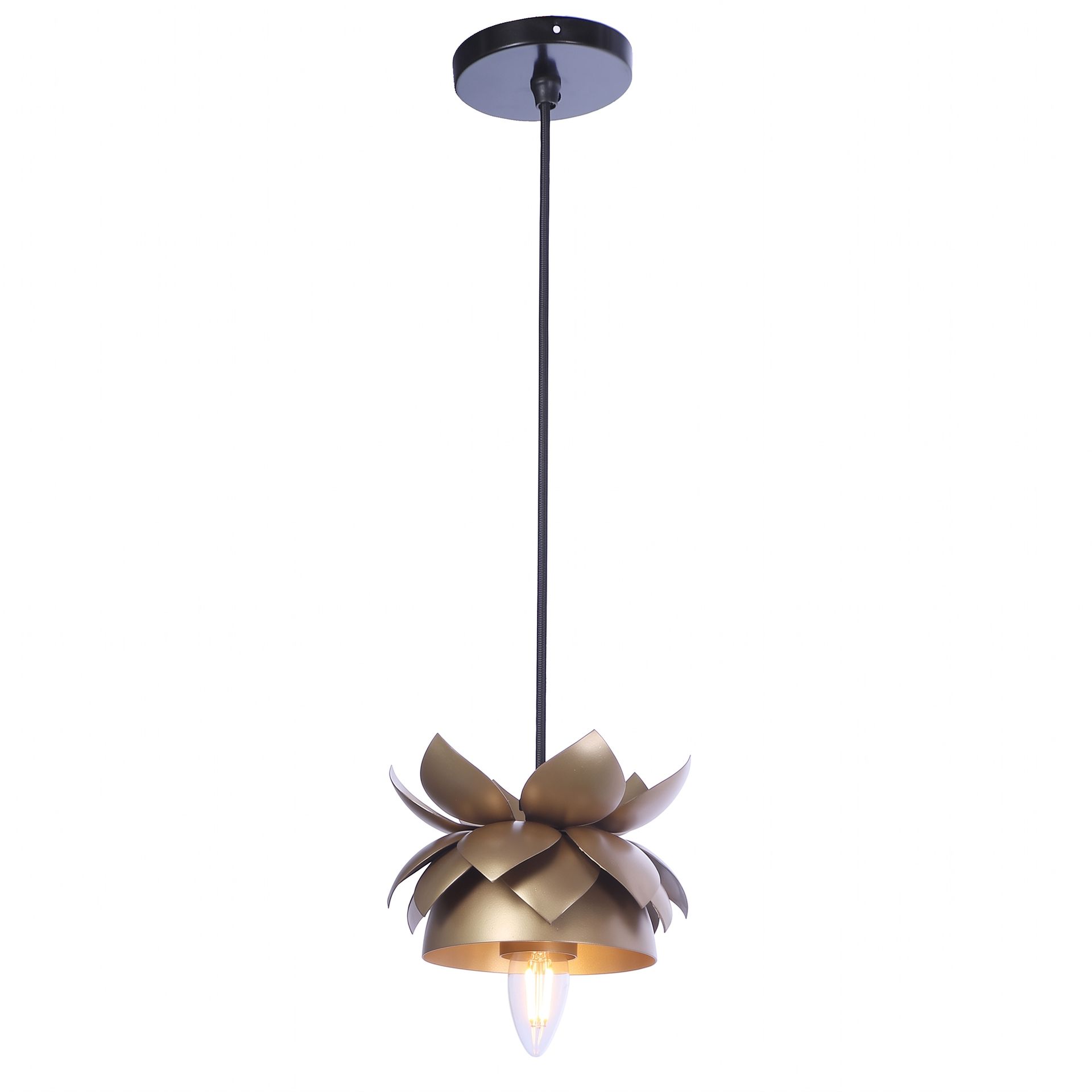 Livspace Lavie Hang Gold Metal Pendant Light | Gold