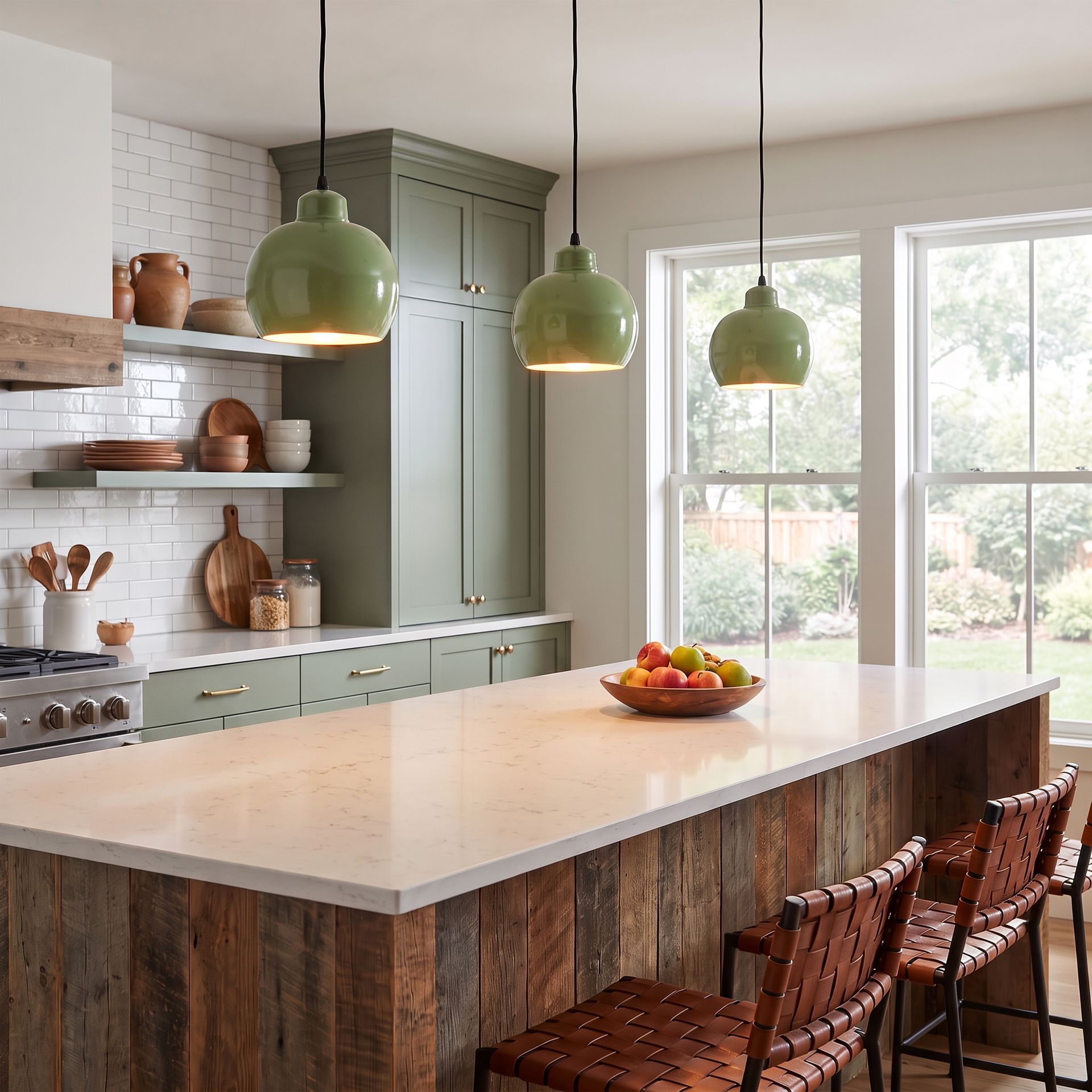 Livspace Livo Muuto Green Metal Pendant Light | Green