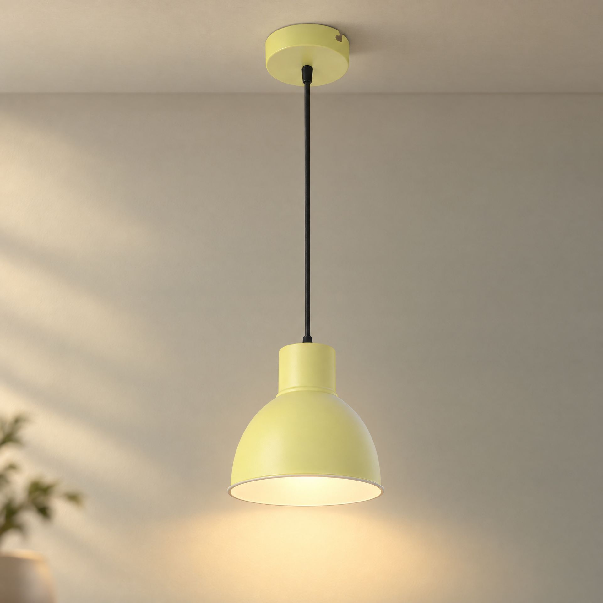 Livspace Lucan Opi Yellow Metal Pendant Light | Yellow