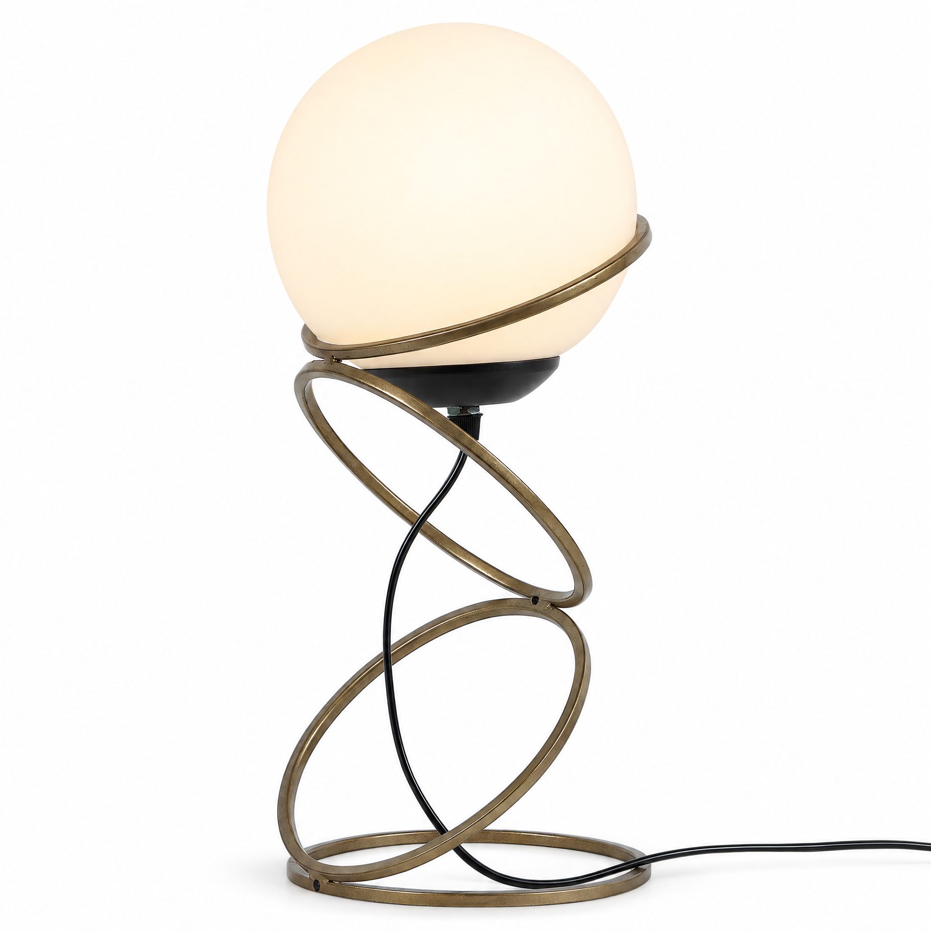 Livspace Lucca White Shade With Metal Base Table Lamp | Gold