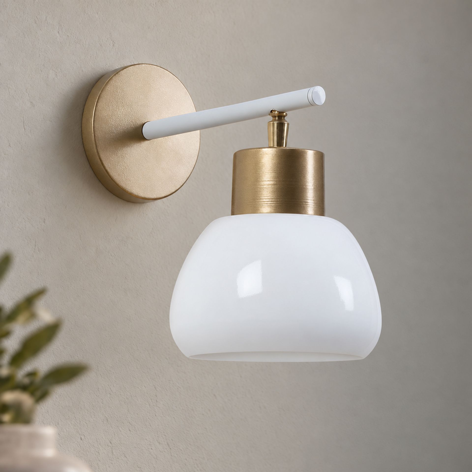 Livspace Lucea White Metal Wall Light | White